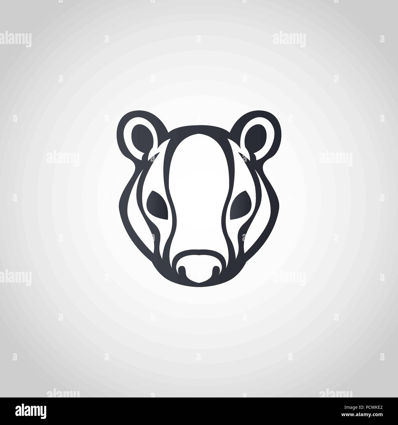 Badger icona logo design, illustrazione vettoriale Illustrazione Vettoriale