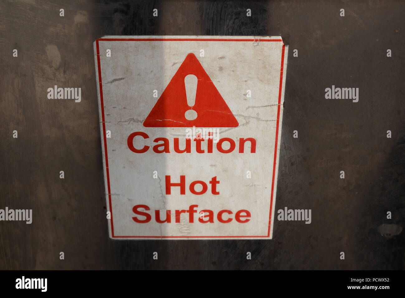 Superficie calda segno Foto Stock