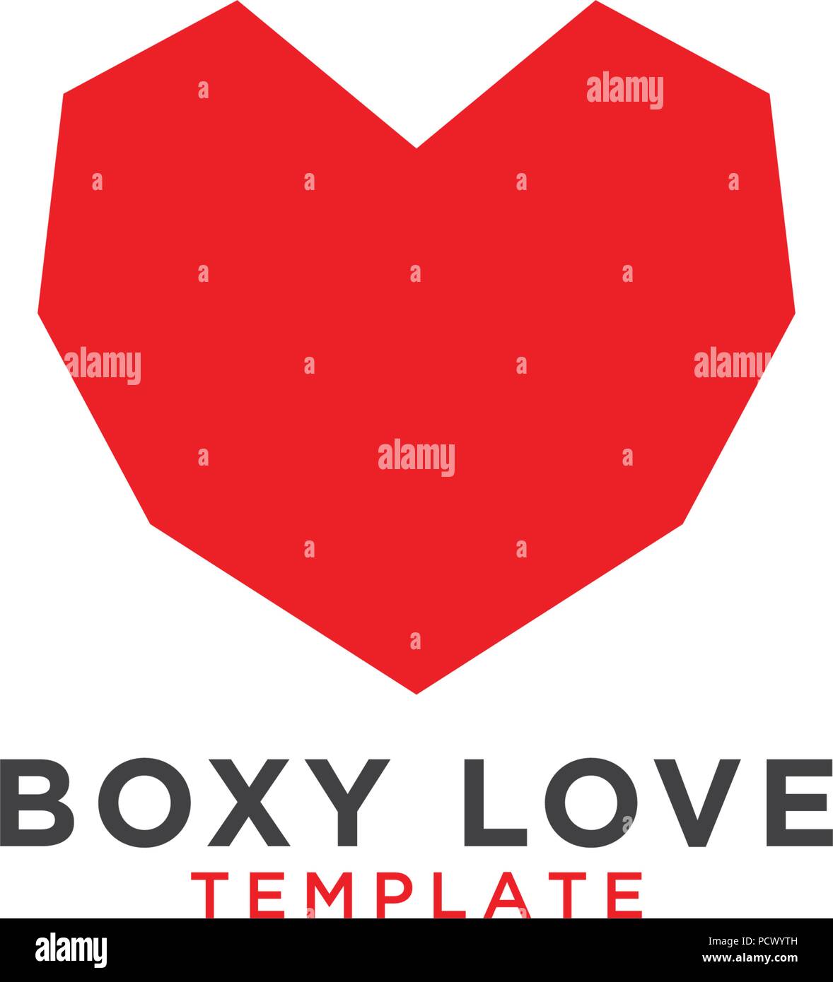 Illustrazione di boxy amore graphic design template Illustrazione Vettoriale