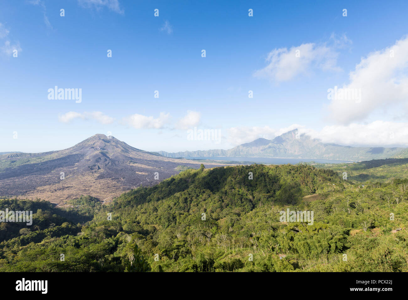 Gunung Batur vulcano e del lago, Bali, Indonesia Foto Stock