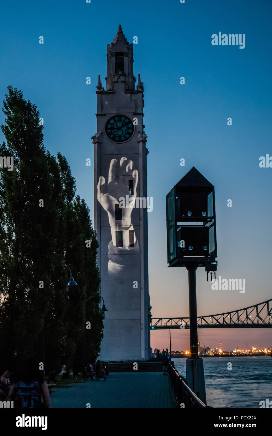 Progetto di film su montreal clock tower Foto Stock