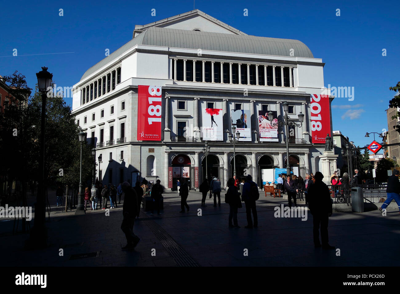 Plaza Isabel II, Madrid. Foto Stock