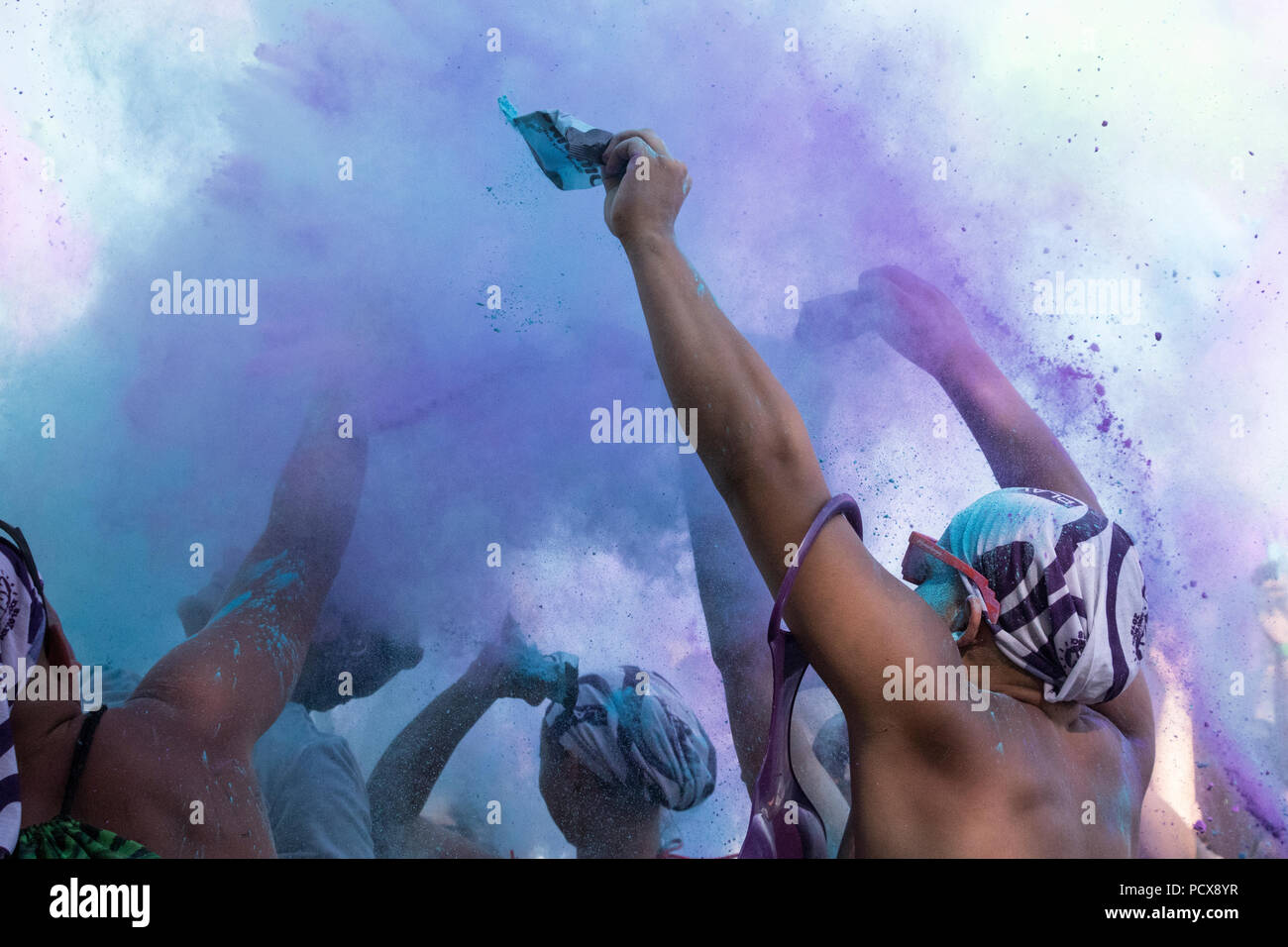 Kostrzyn su Odra, Polonia - 3 agosto 2018. Festival PolandRock uno dei più grandi festival in Europa ha iniziato a. Il ventiquattresimo Pol'e'Rock Festival di Kostrzyn. Foto Stock