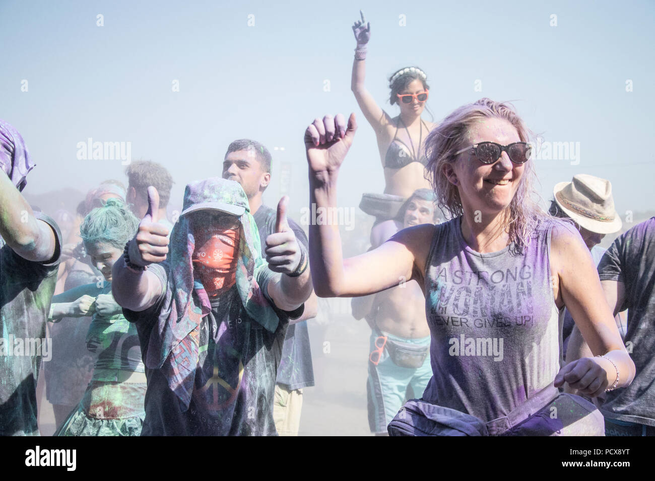 Kostrzyn su Odra, Polonia - 3 agosto 2018. Festival PolandRock uno dei più grandi festival in Europa ha iniziato a. Il ventiquattresimo Pol'e'Rock Festival di Kostrzyn. Foto Stock