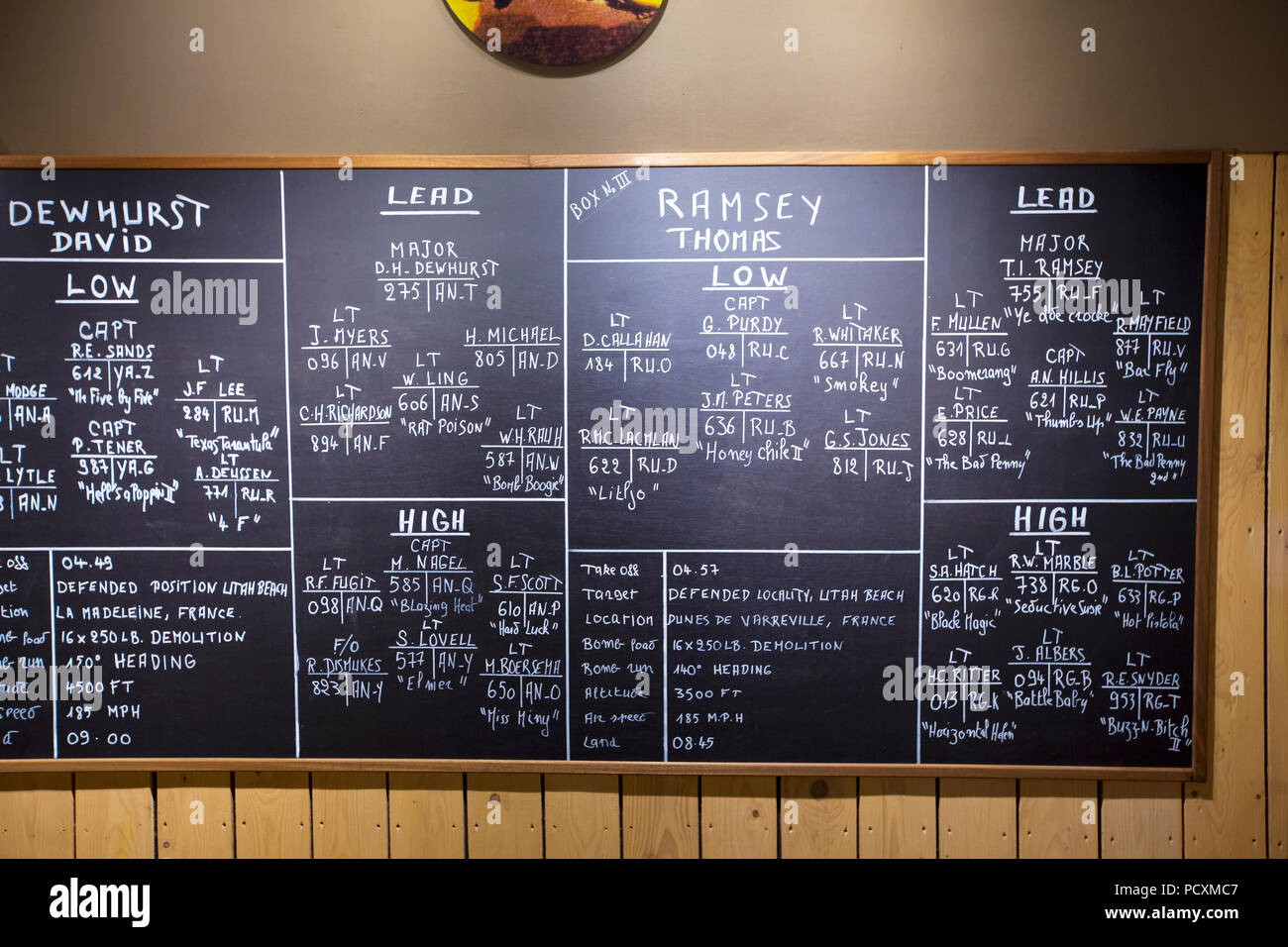 Un bombardamento piano di volo per il D-Day a Utah beach D-Day Museum, Normandia, Francia. Foto Stock