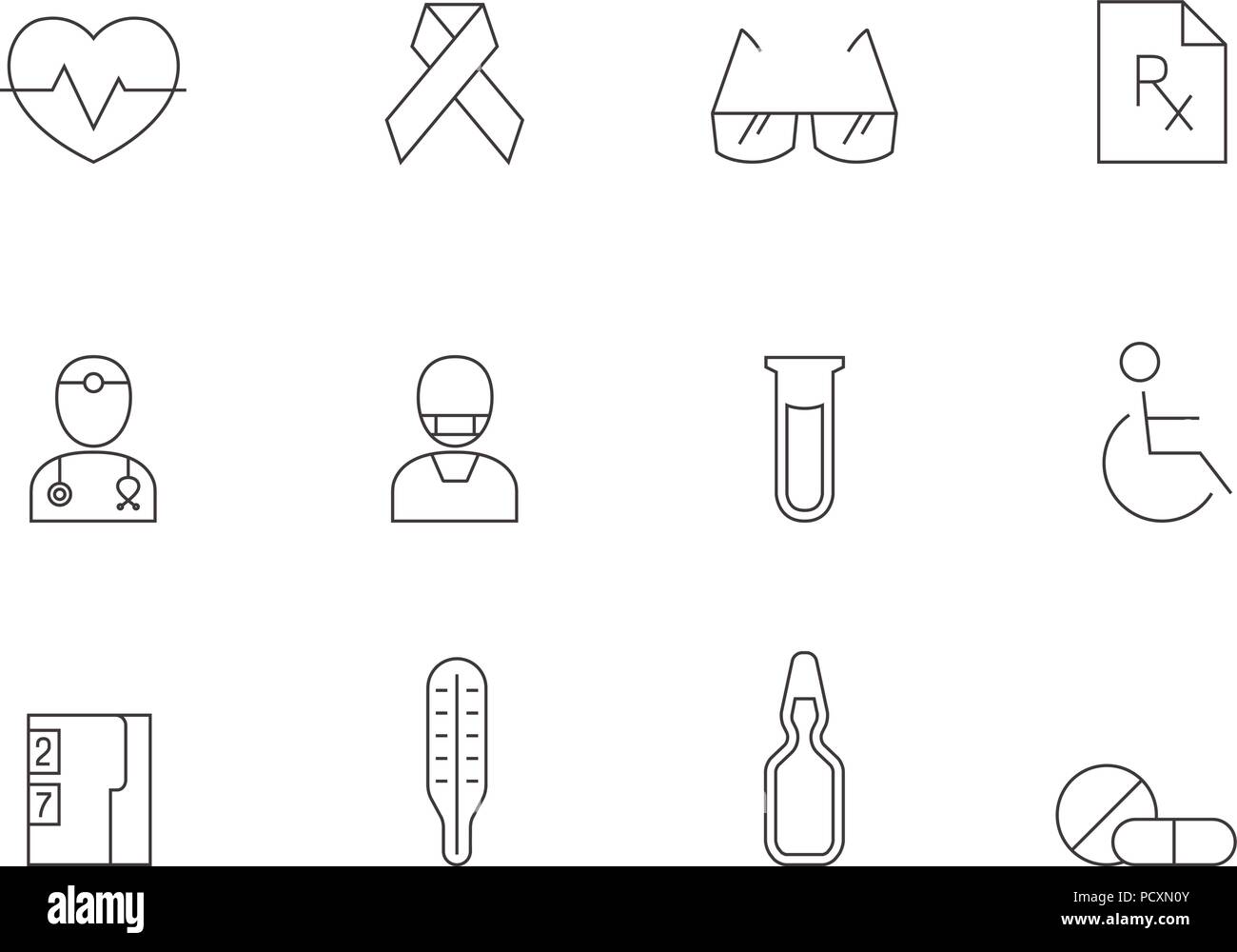Delineare le icone - Medical 3 Illustrazione Vettoriale