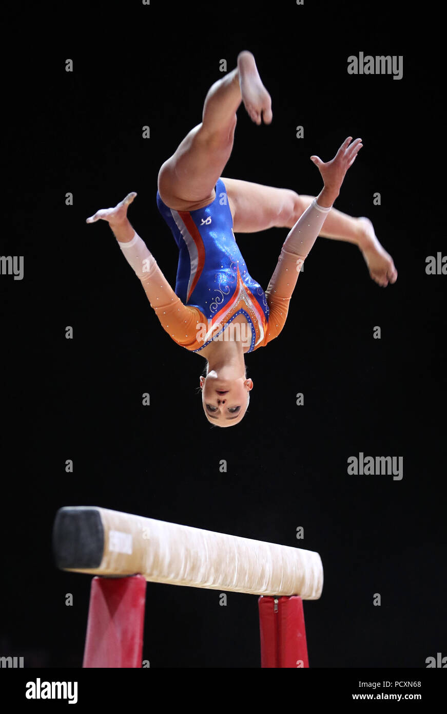 Netherland's Sanne Wevers sul fascio di equilibrio durante il giorno tre del 2018 Campionati Europei al SSE idro, Glasgow. Foto Stock