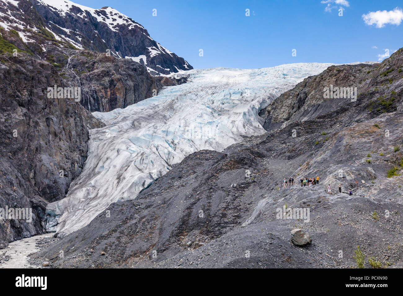 Il Parco nazionale di Kenai Fjords's Exit Glacier in Seward Alaska Foto Stock