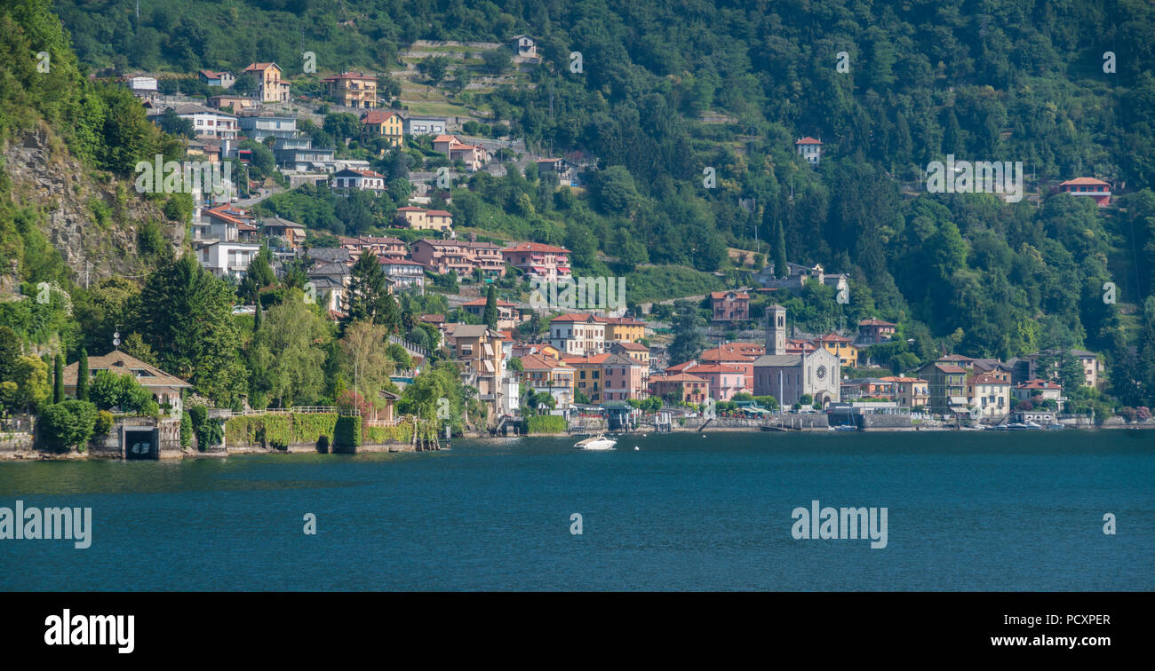 Argegno, idilliaco paesino sul Lago di Como, Lombardia, Italia. Foto Stock