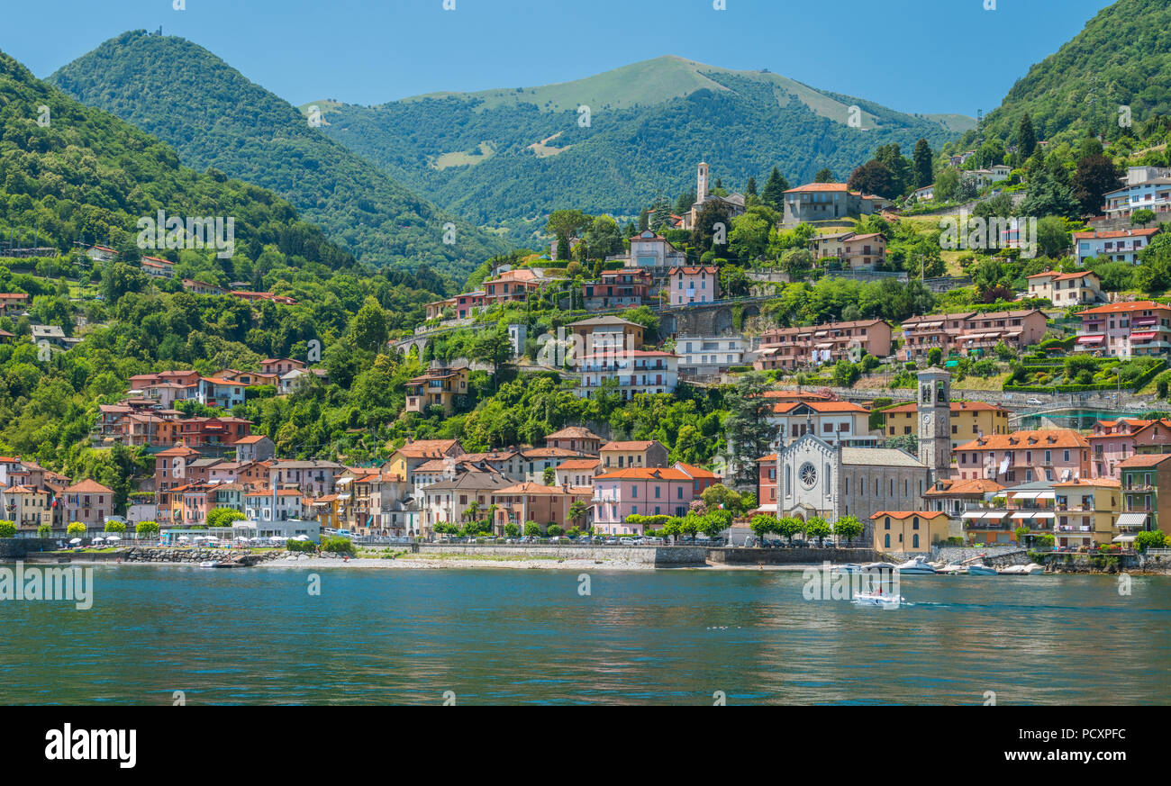 Argegno, idilliaco paesino sul Lago di Como, Lombardia, Italia. Foto Stock