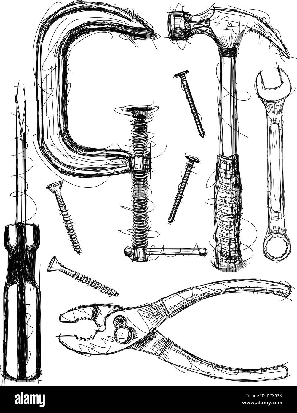 Strumento di costruzione schizzi Illustrazione Vettoriale