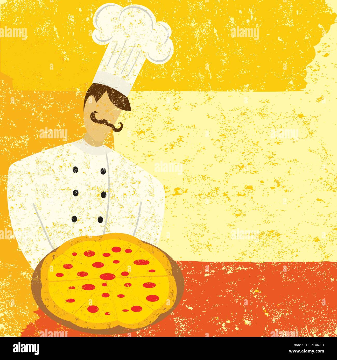 Pizza Chef Illustrazione Vettoriale