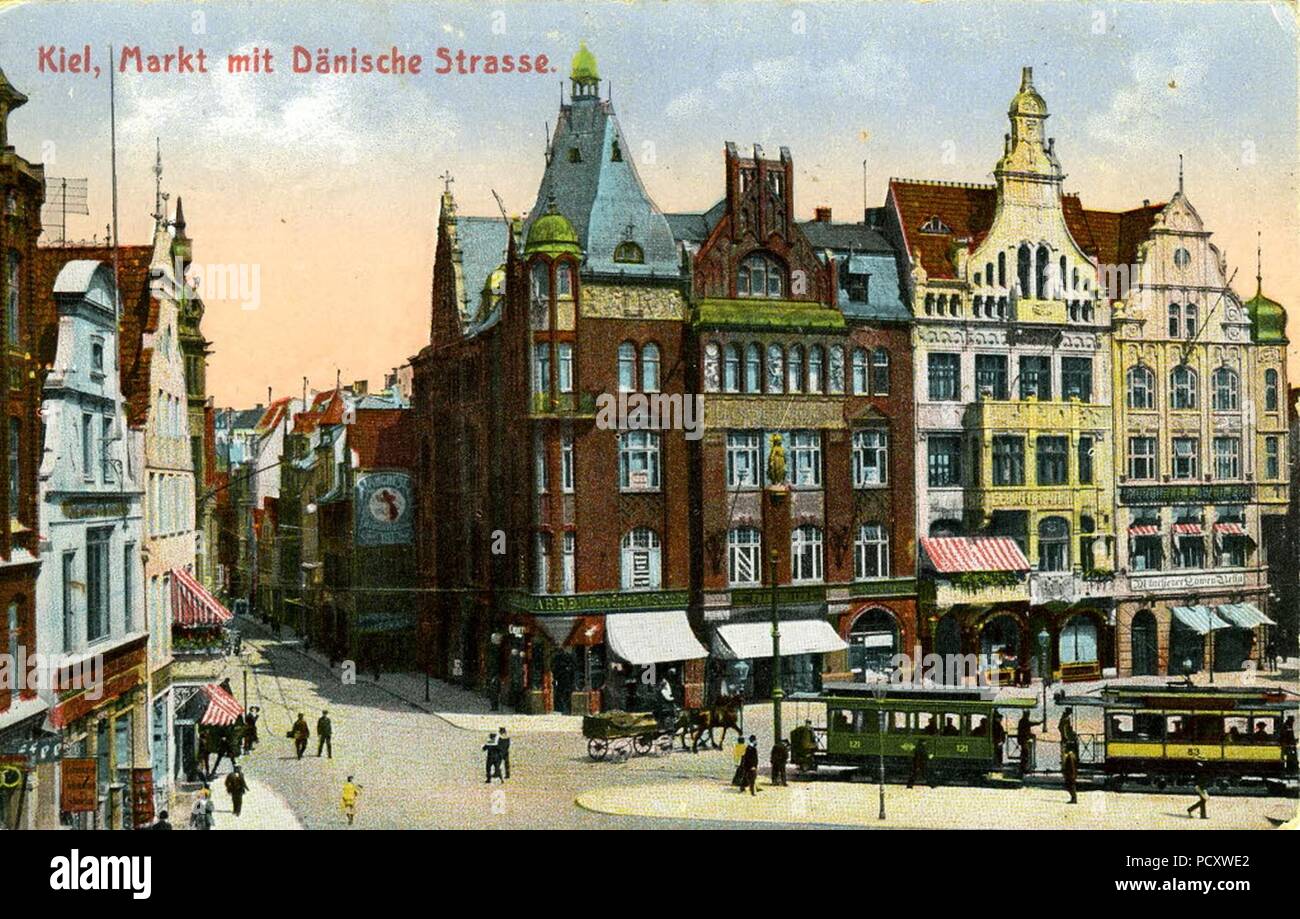 Alter Markt, Ecke Dänische Straße (Kiel 73.899). Foto Stock