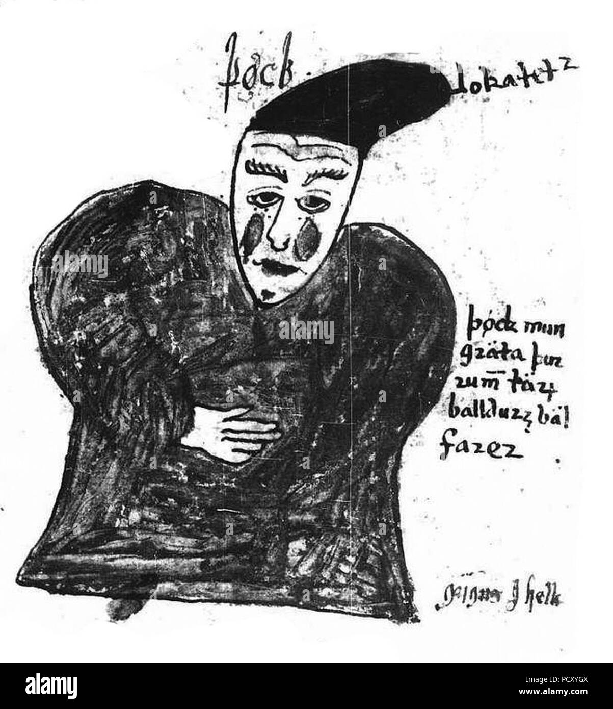 AM 738 4a, 41v, BW Þökk. Foto Stock