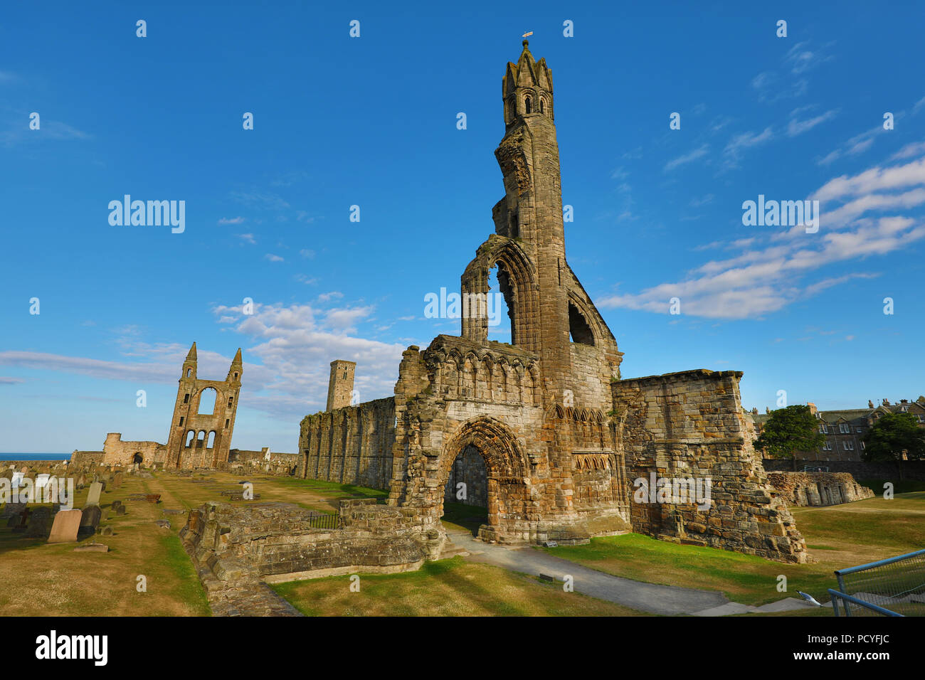 Rovine medievali di St Andrews Cathedral, St Andrews Fife, Scozia Foto Stock