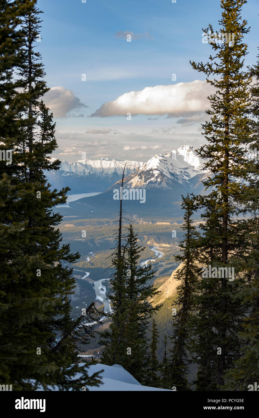 Il tramonto del Bow Valley Foto Stock