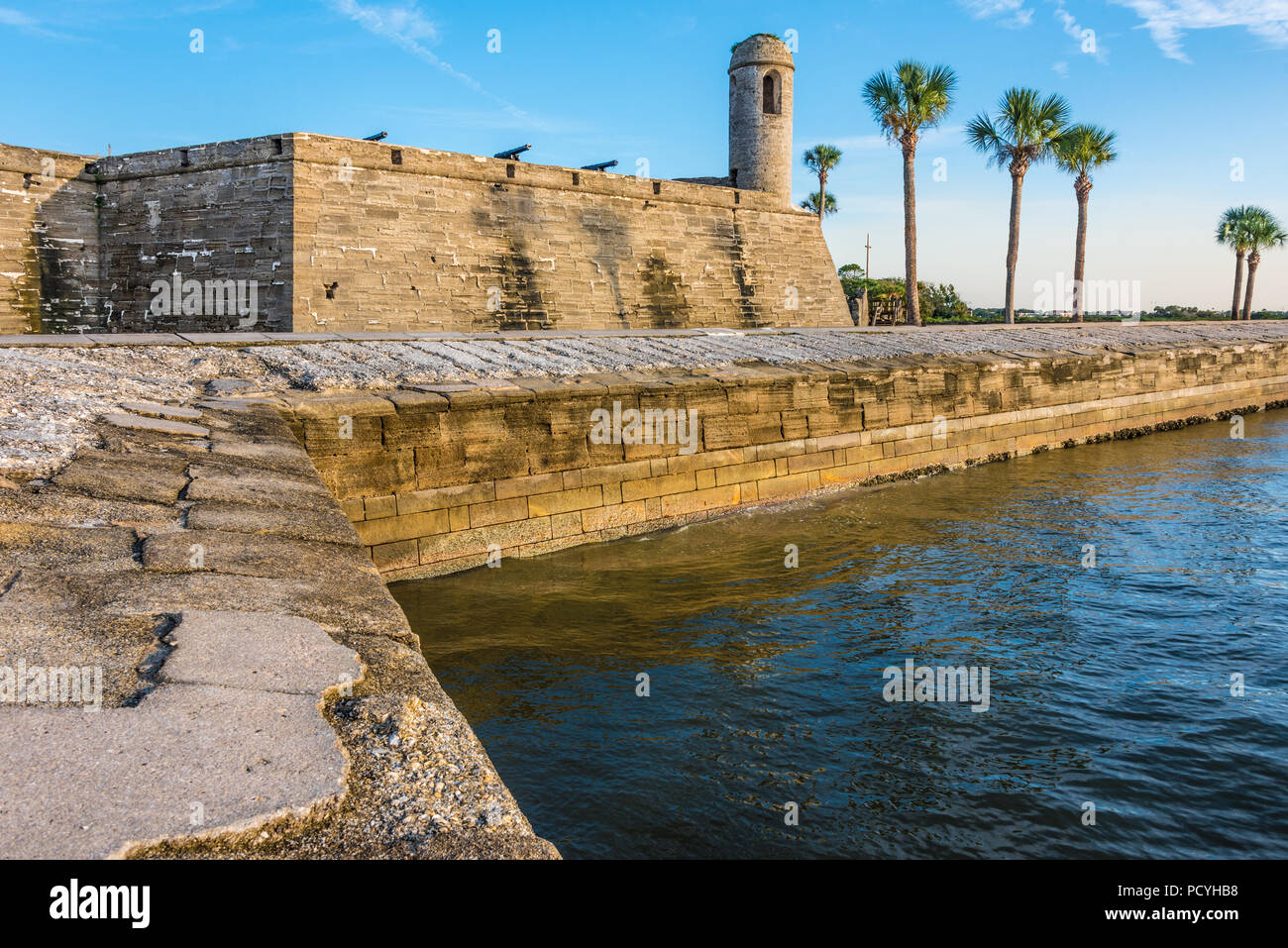 Castillo de San Marcos in Matanzas Baia lungomare nel centro storico di Sant'Agostino, Florida. (USA) Foto Stock