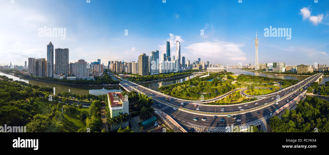 Città di Guangzhou scenario nella provincia di Guangdong Foto Stock