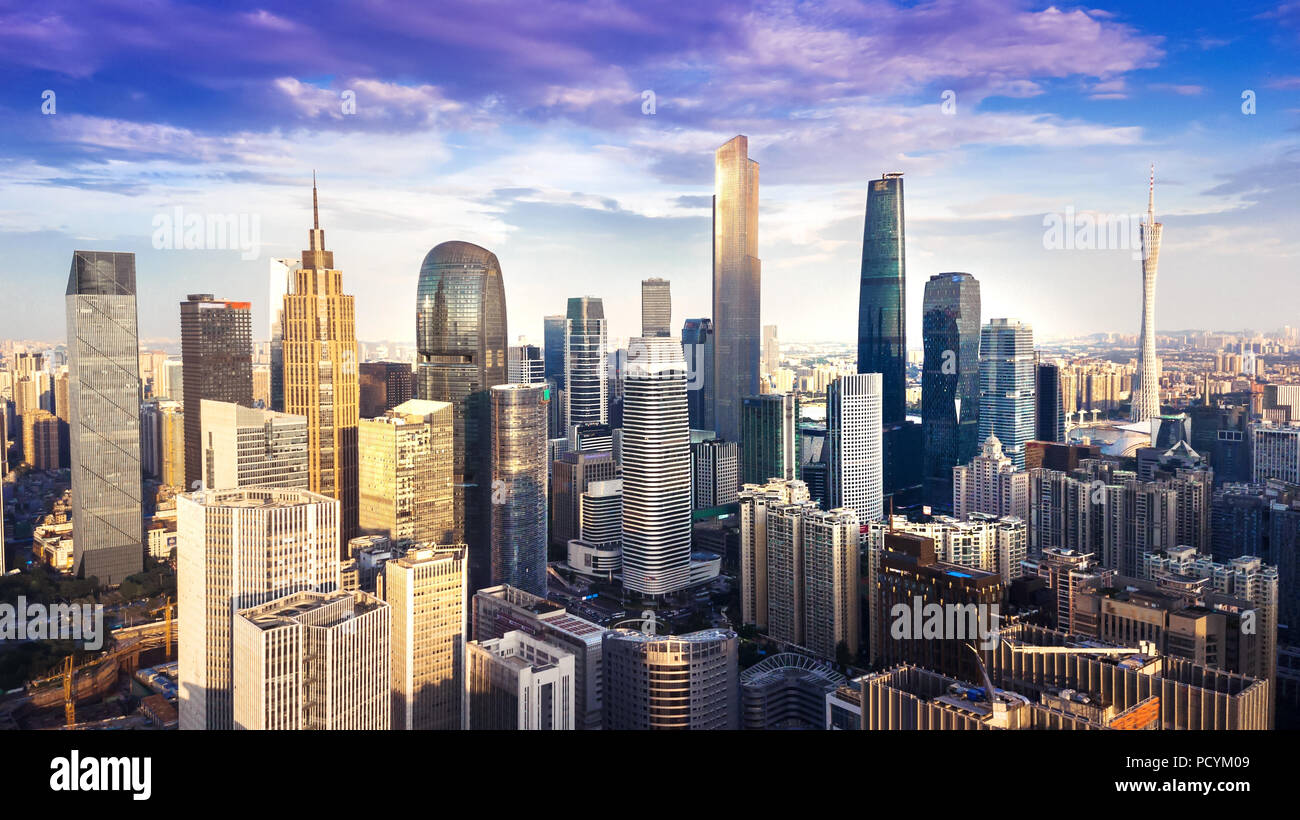 Città di Guangzhou scenario nella provincia di Guangdong Foto Stock