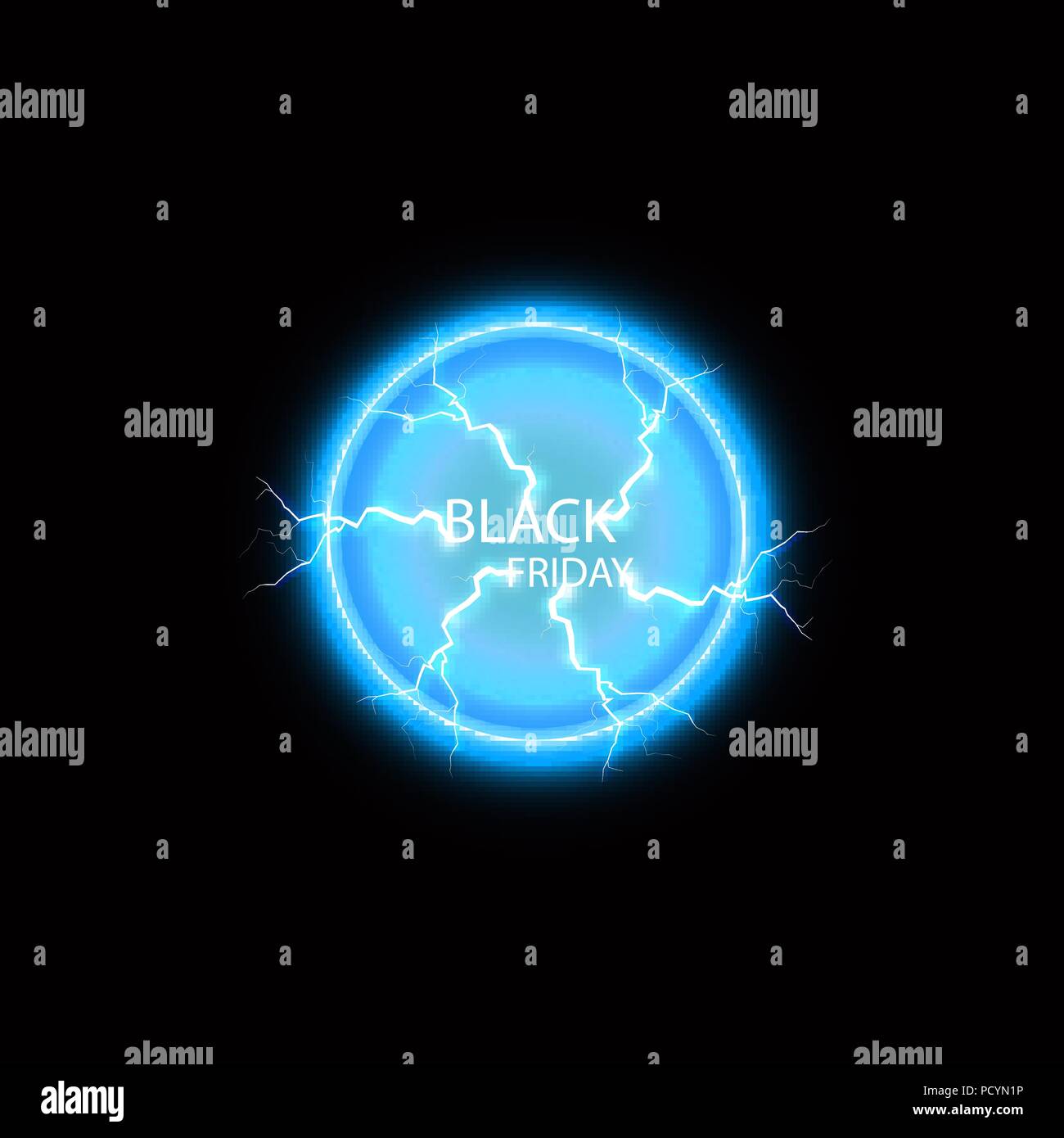 Venerdì nero vendita banner con brillante rotondo sfondo astratto Illustrazione Vettoriale