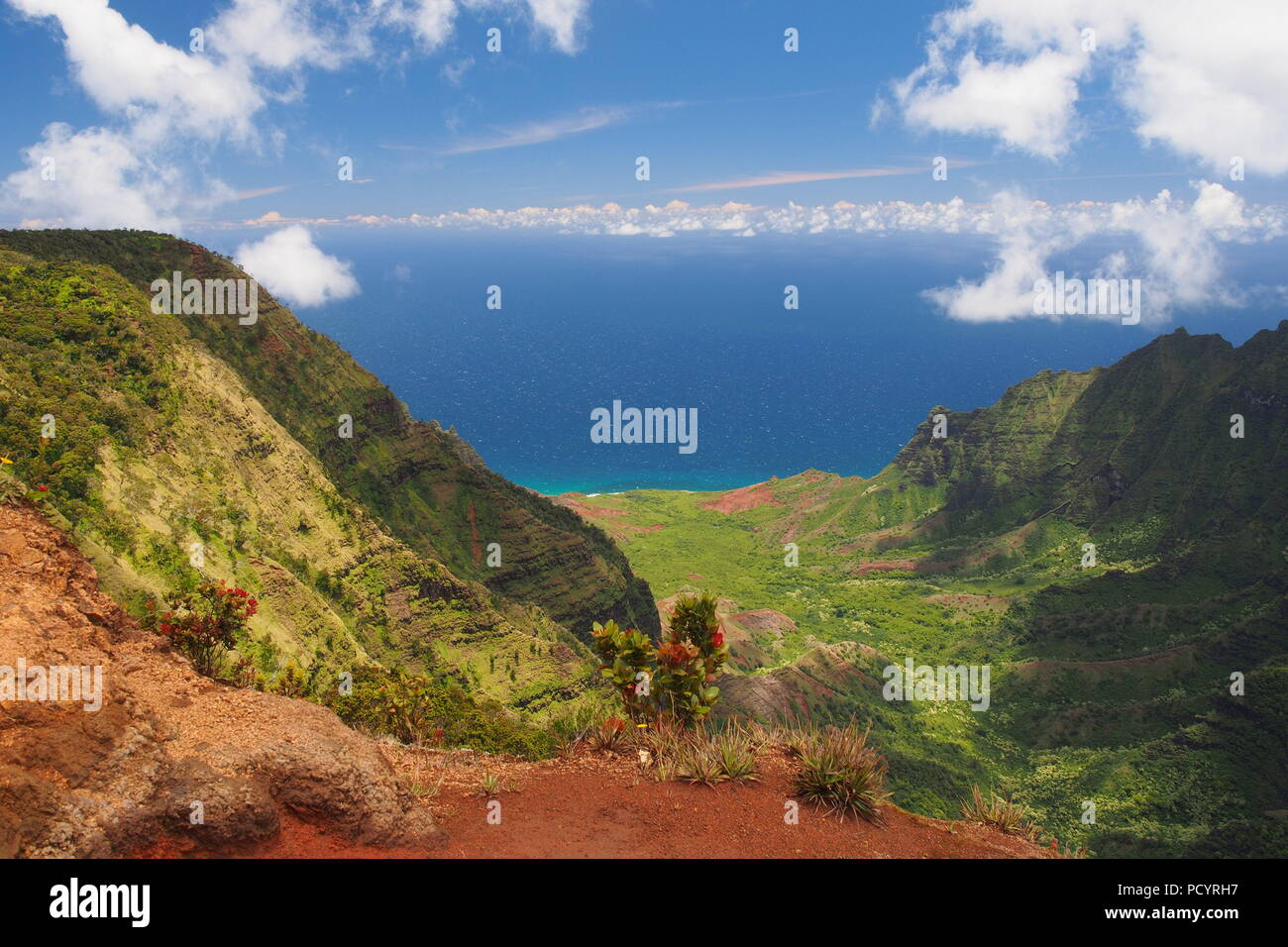 Pu'u'O Kila Lookout, Kauai, Hawaii Foto Stock