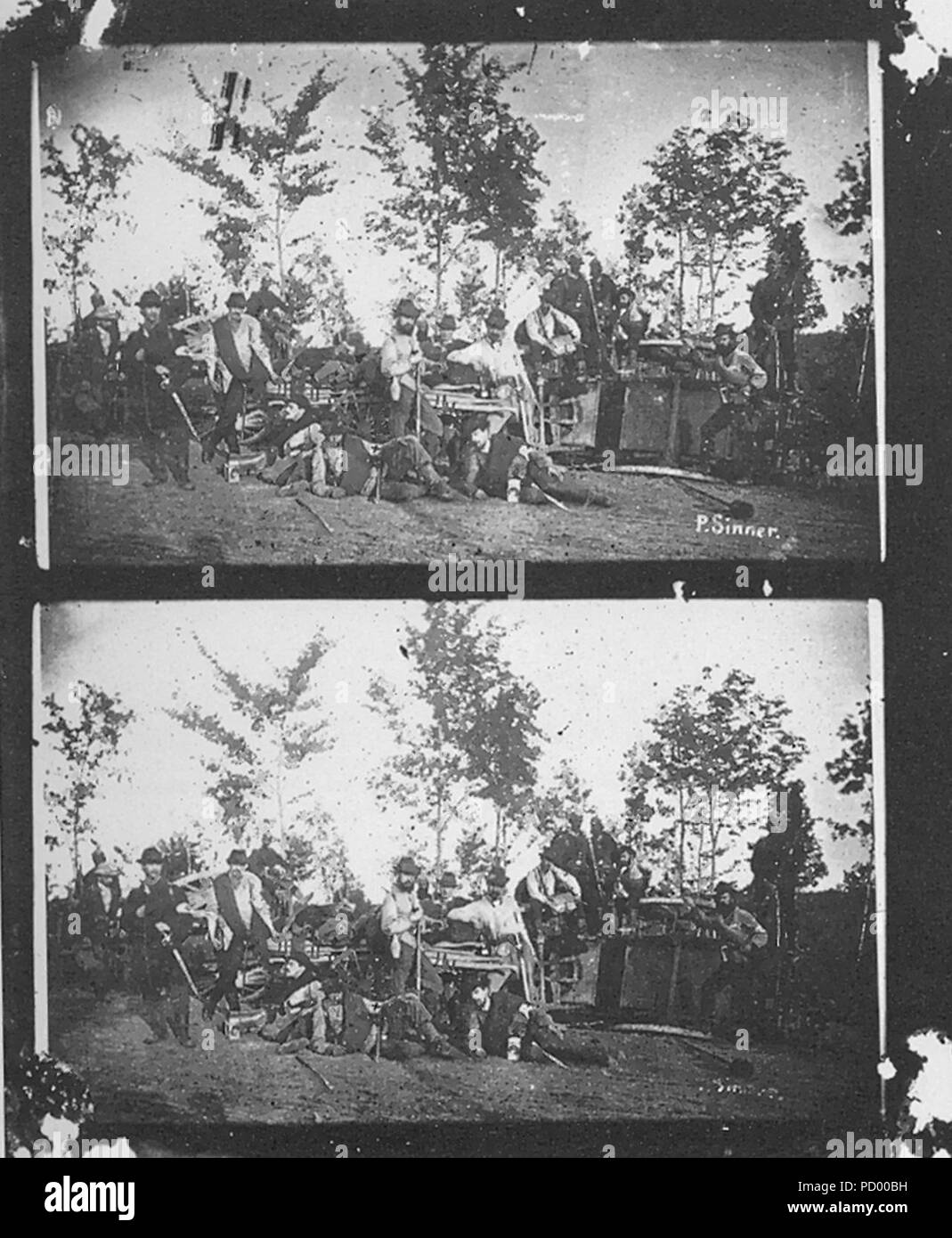 Ambulanz zu Fröschweiler Agosto 1870 - Augsburger Turner als Sanitäter. Foto Stock