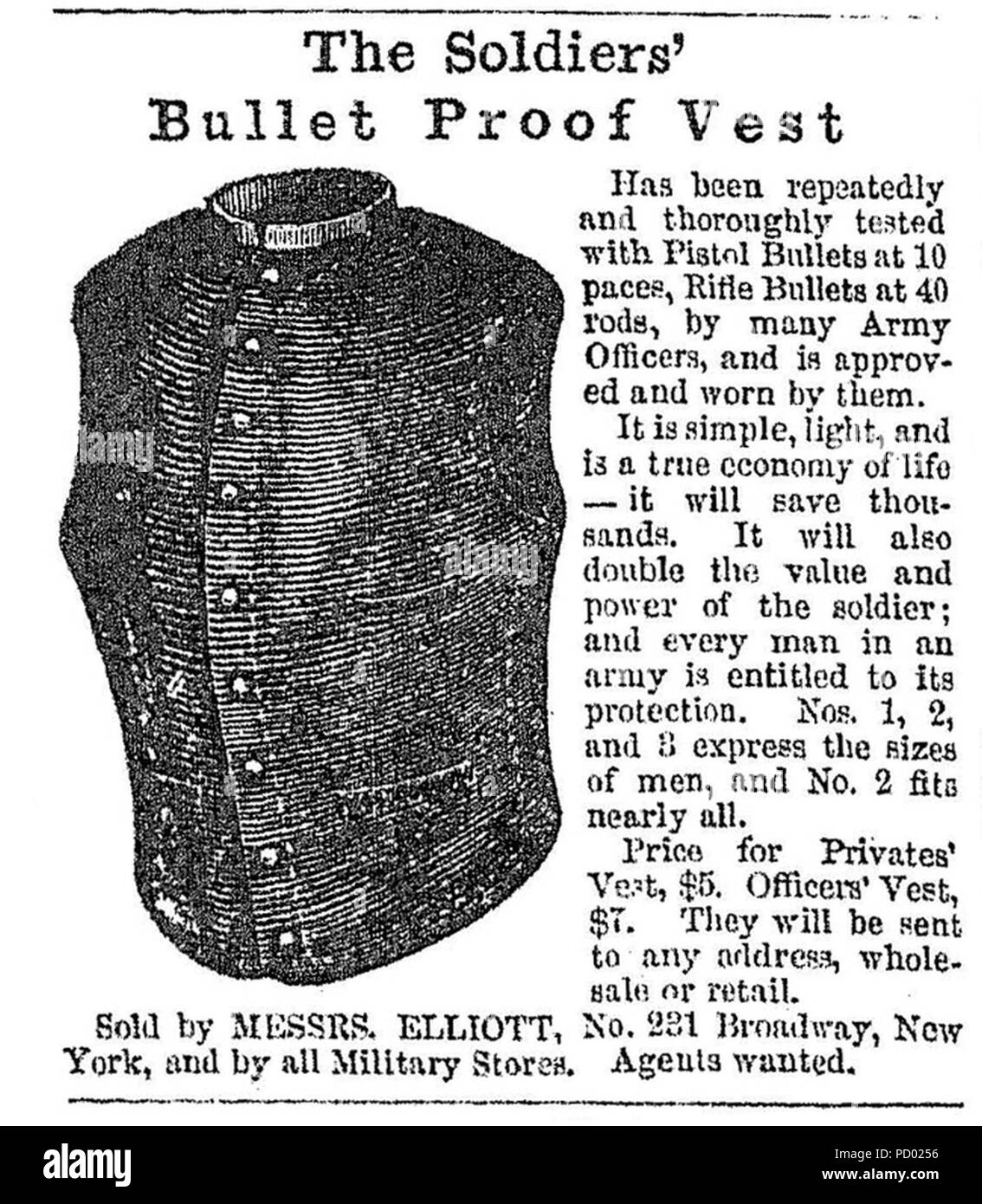 La guerra civile americana bullet proof vest. Foto Stock