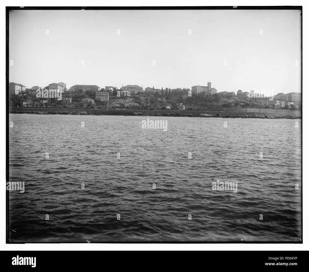 Università americana di Beirut, dal mare Foto Stock