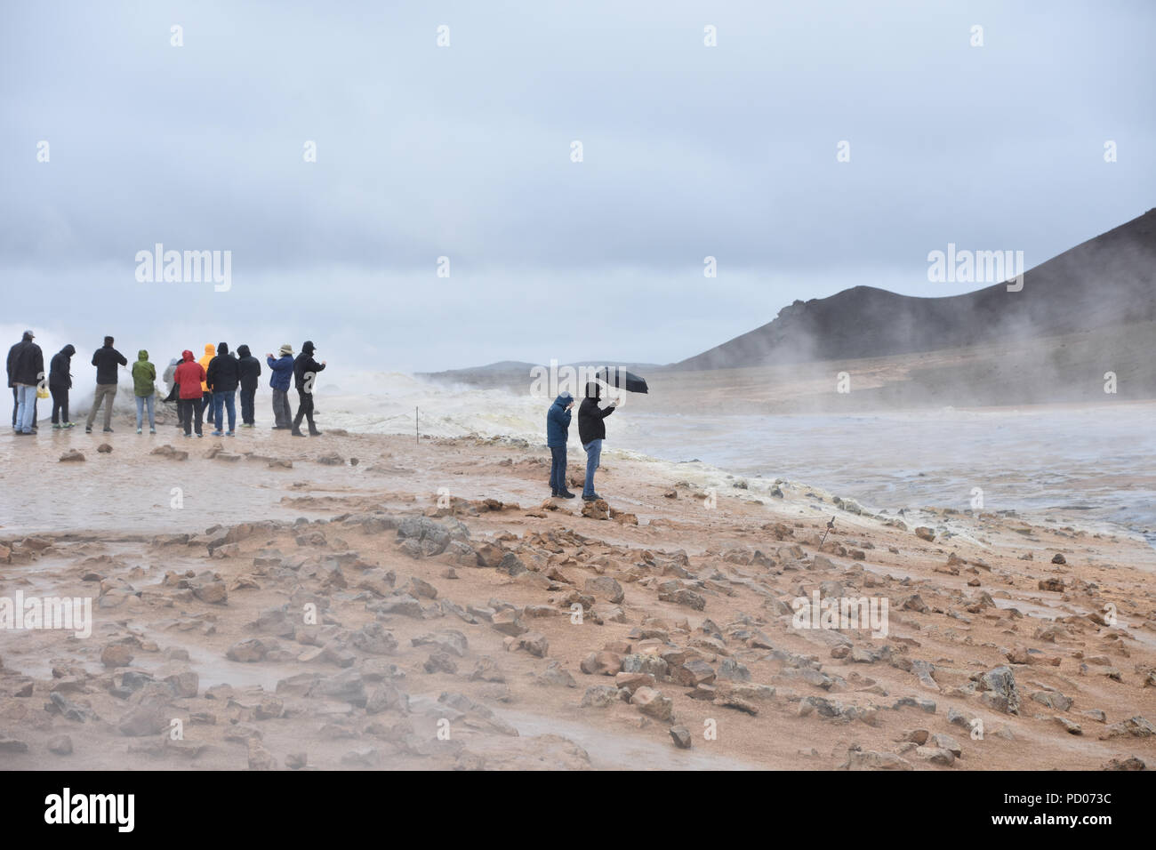 Namafjall Hverir molle geotermica, Islanda. Luglio 2018 Foto Stock