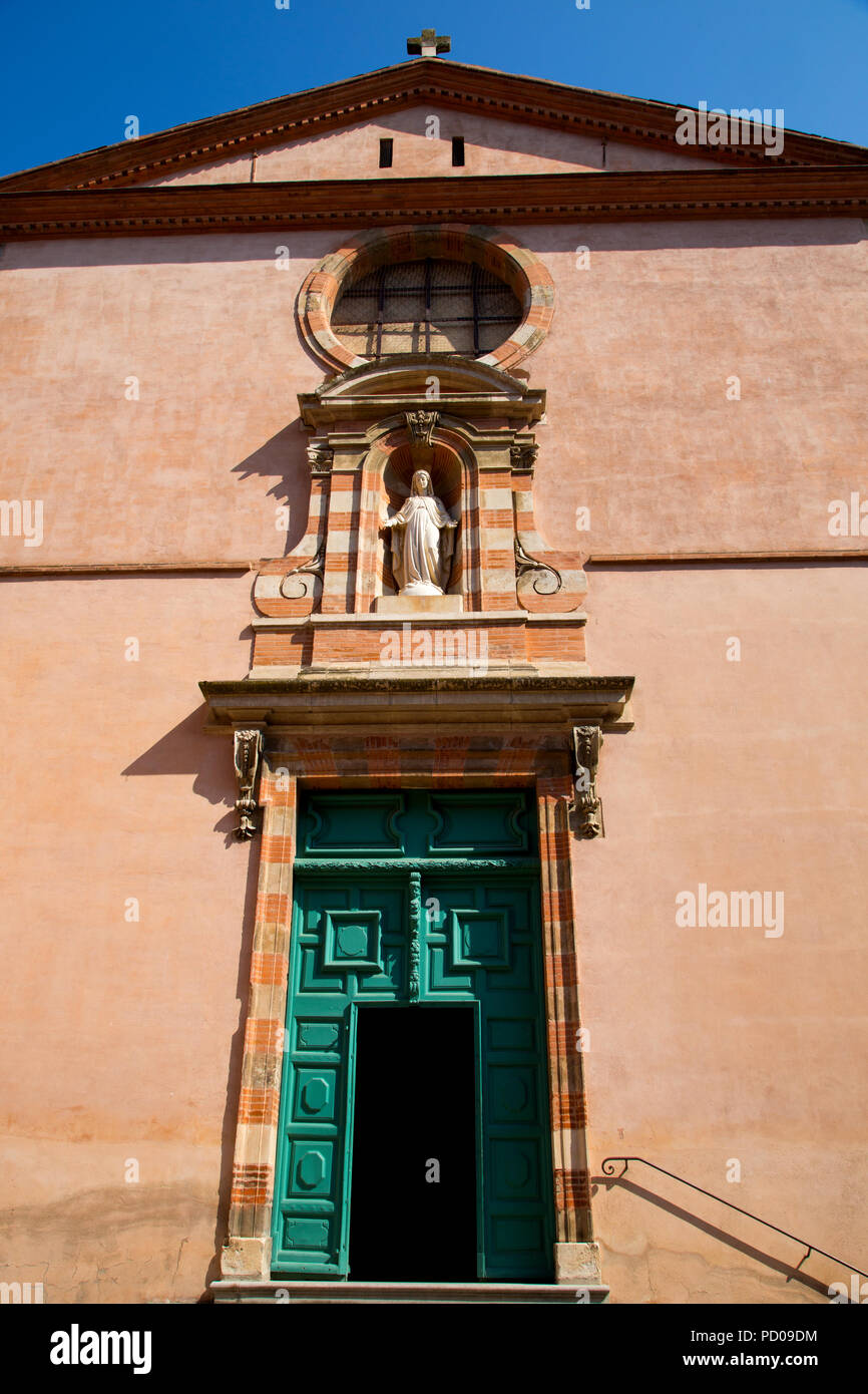 Ingresso anteriore per Chapelle des carmelitani in Toulouse Francia Foto Stock