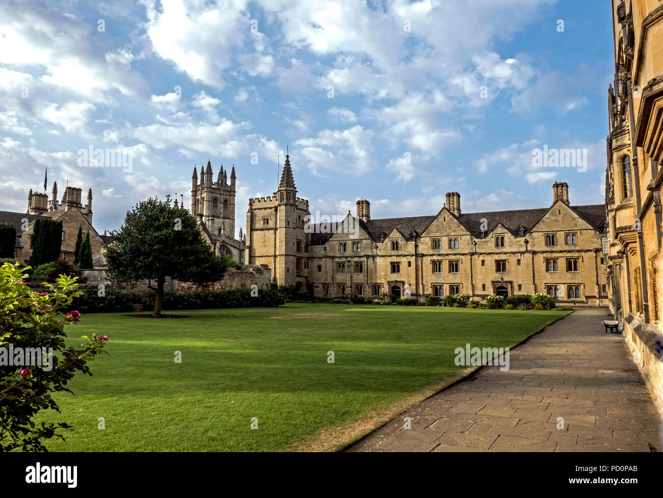 St Swithun Quad, il Magdalen College di Oxford, Estate. Foto Stock