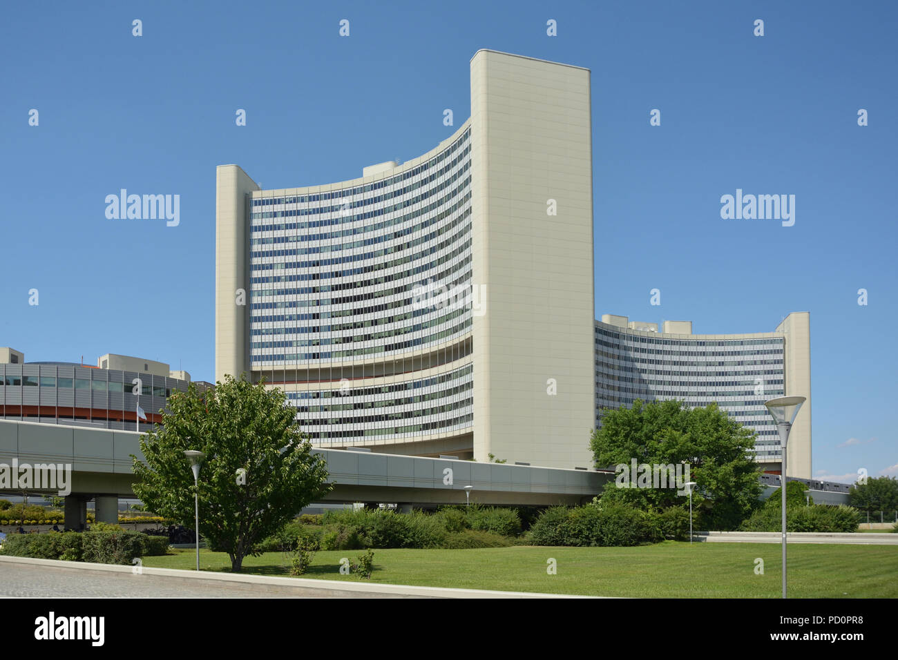 Vienna international Centre VIC è il campus complesso edilizio che ospita l'Ufficio delle Nazioni Unite a Vienna - Austria. Foto Stock