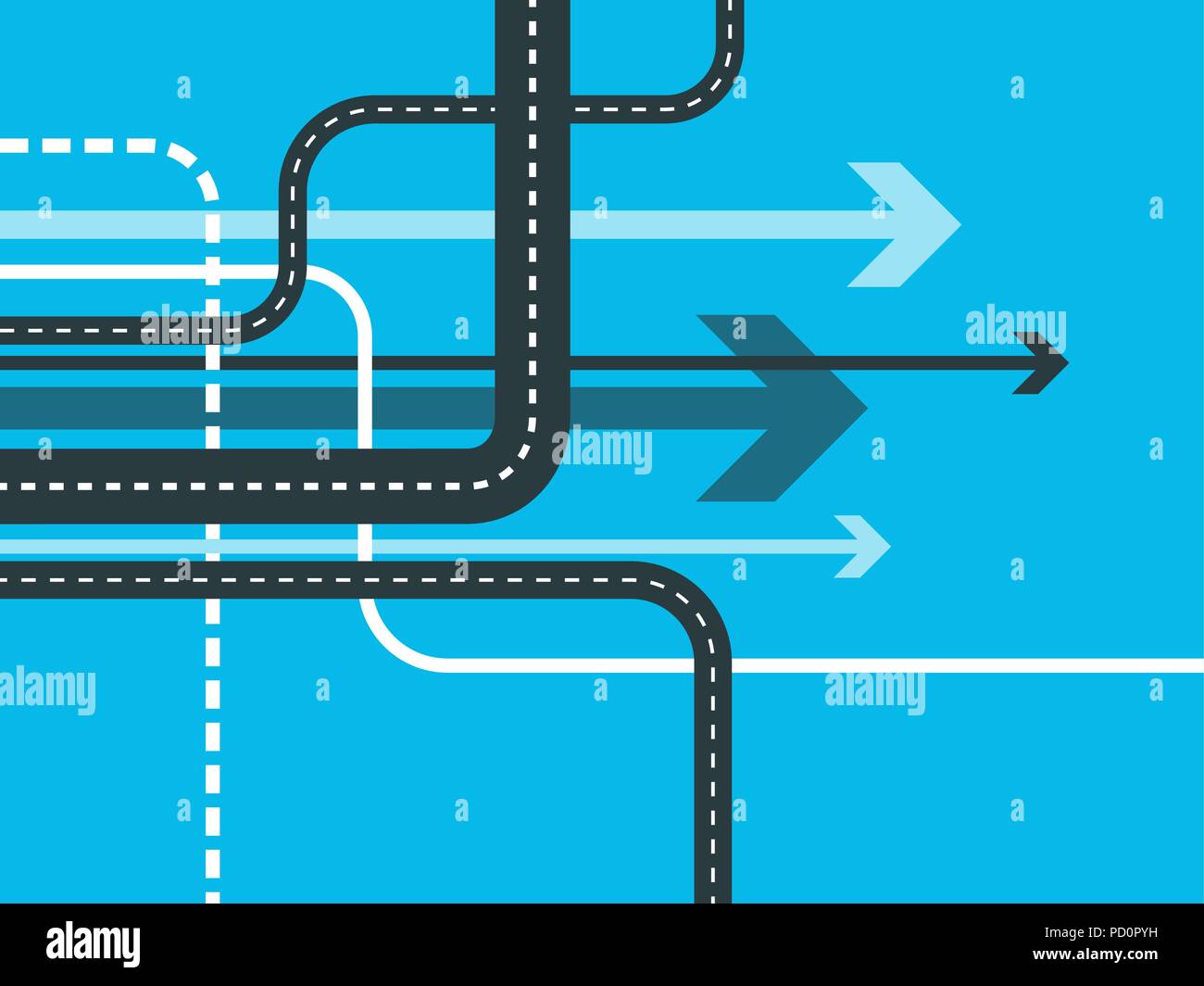 Futuristico mappa stradale sullo sfondo. Abstract navigazione GPS banner. Strada tortuosa ed infografico modello. Viaggio su strada e il cammino percorso. EPS vettoriali 10 Illustrazione Vettoriale