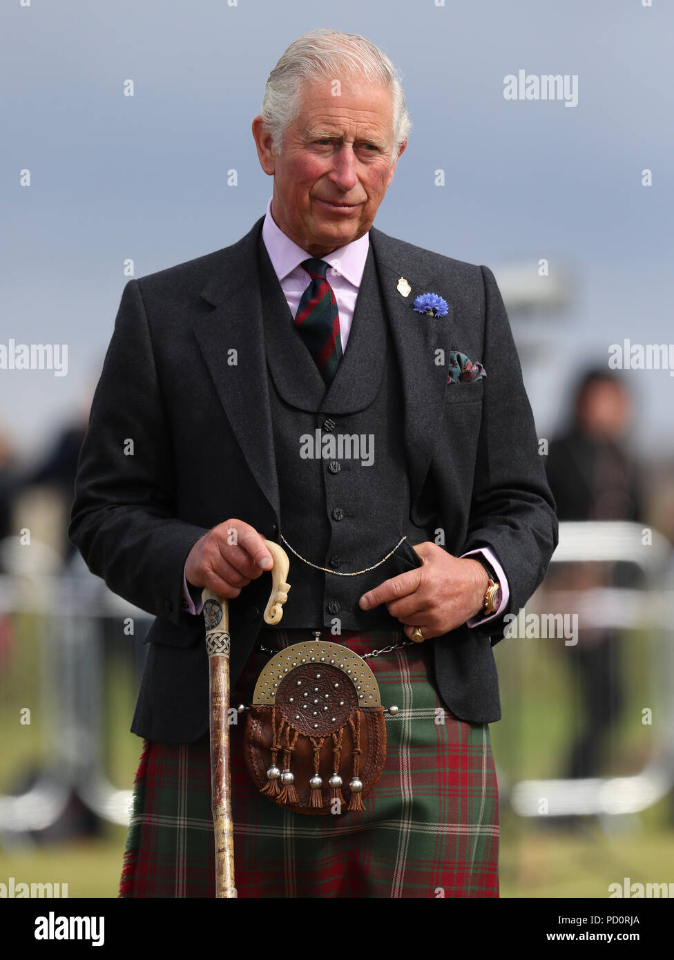 Il Duca di Rothesay come frequenta la Mey Highland Games a John O'Semole di Caithness Foto Stock