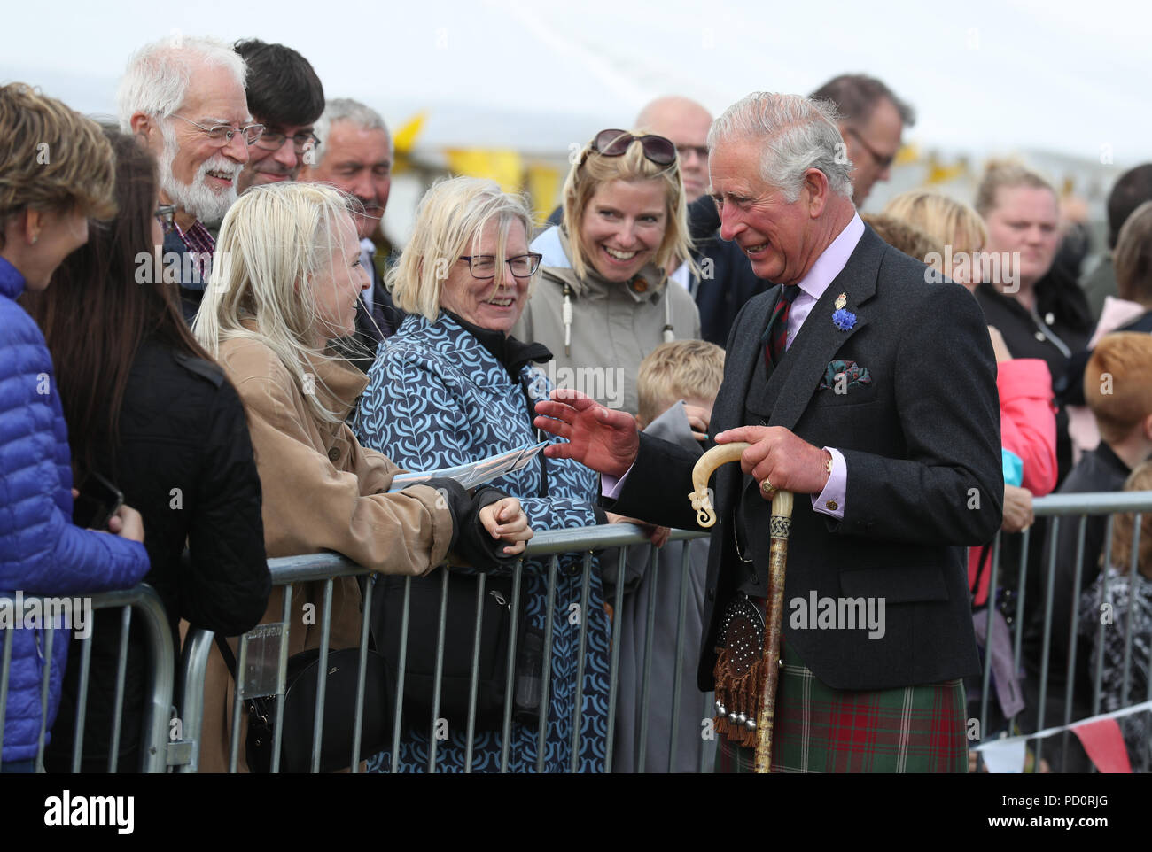 Il Duca di Rothesay come frequenta la Mey Highland Games a John O'Semole di Caithness Foto Stock