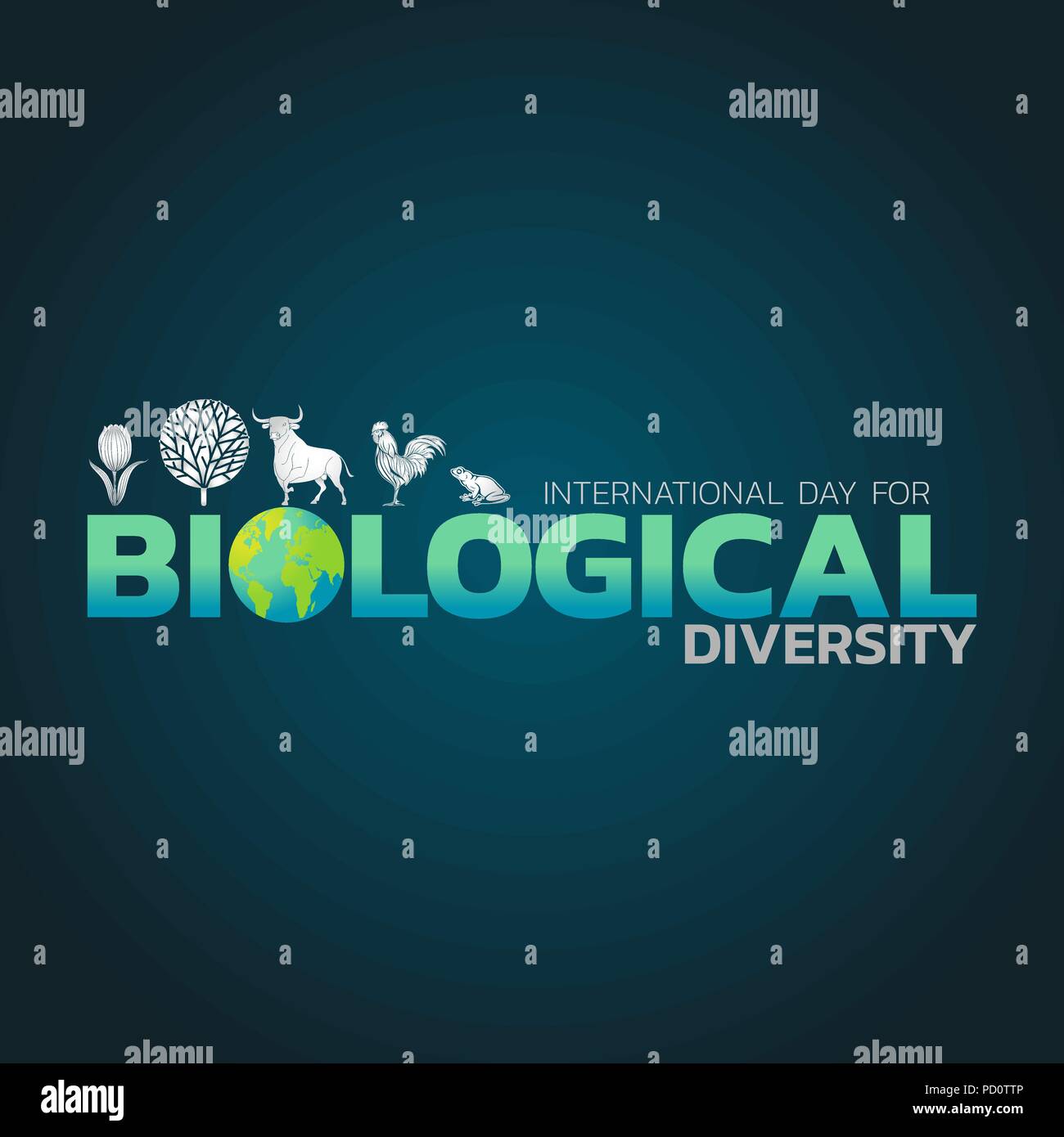Giornata internazionale per la diversità biologica icona logo design, illustrazione vettoriale Illustrazione Vettoriale