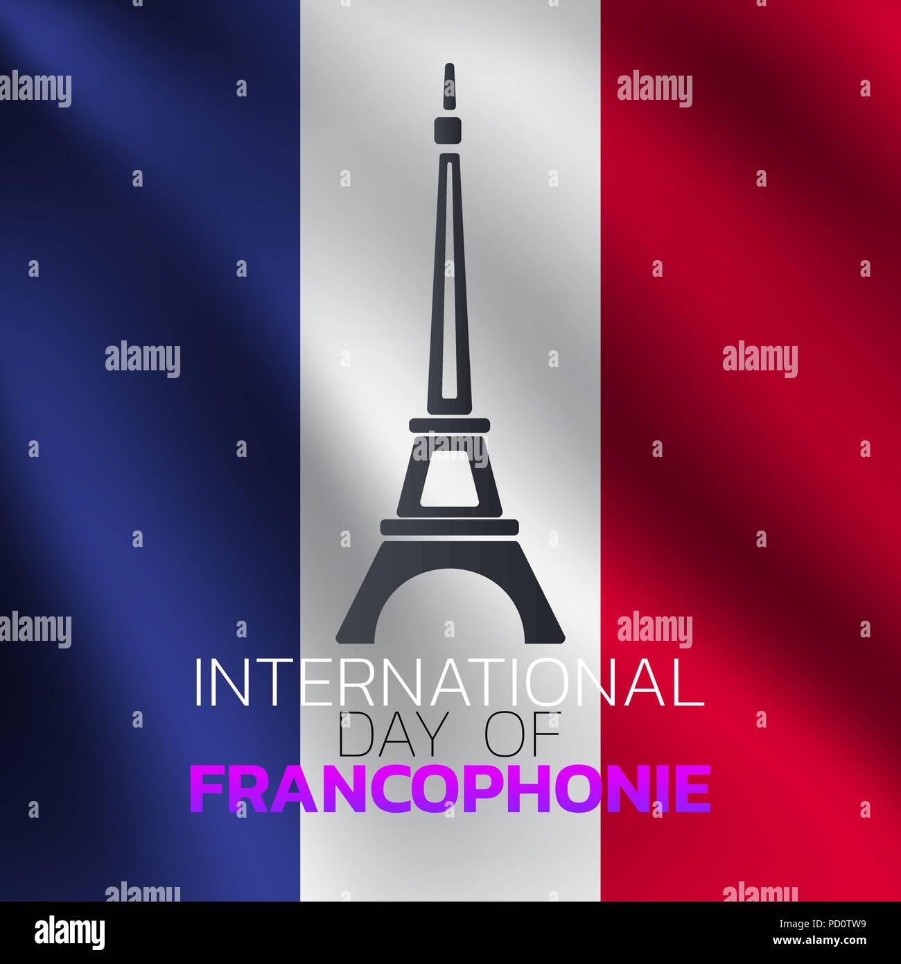 Giornata internazionale della Francofonia icona logo design, illustrazione vettoriale Illustrazione Vettoriale