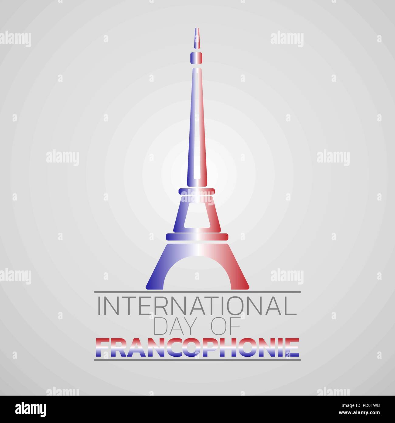 Giornata internazionale della Francofonia icona logo design, illustrazione vettoriale Illustrazione Vettoriale