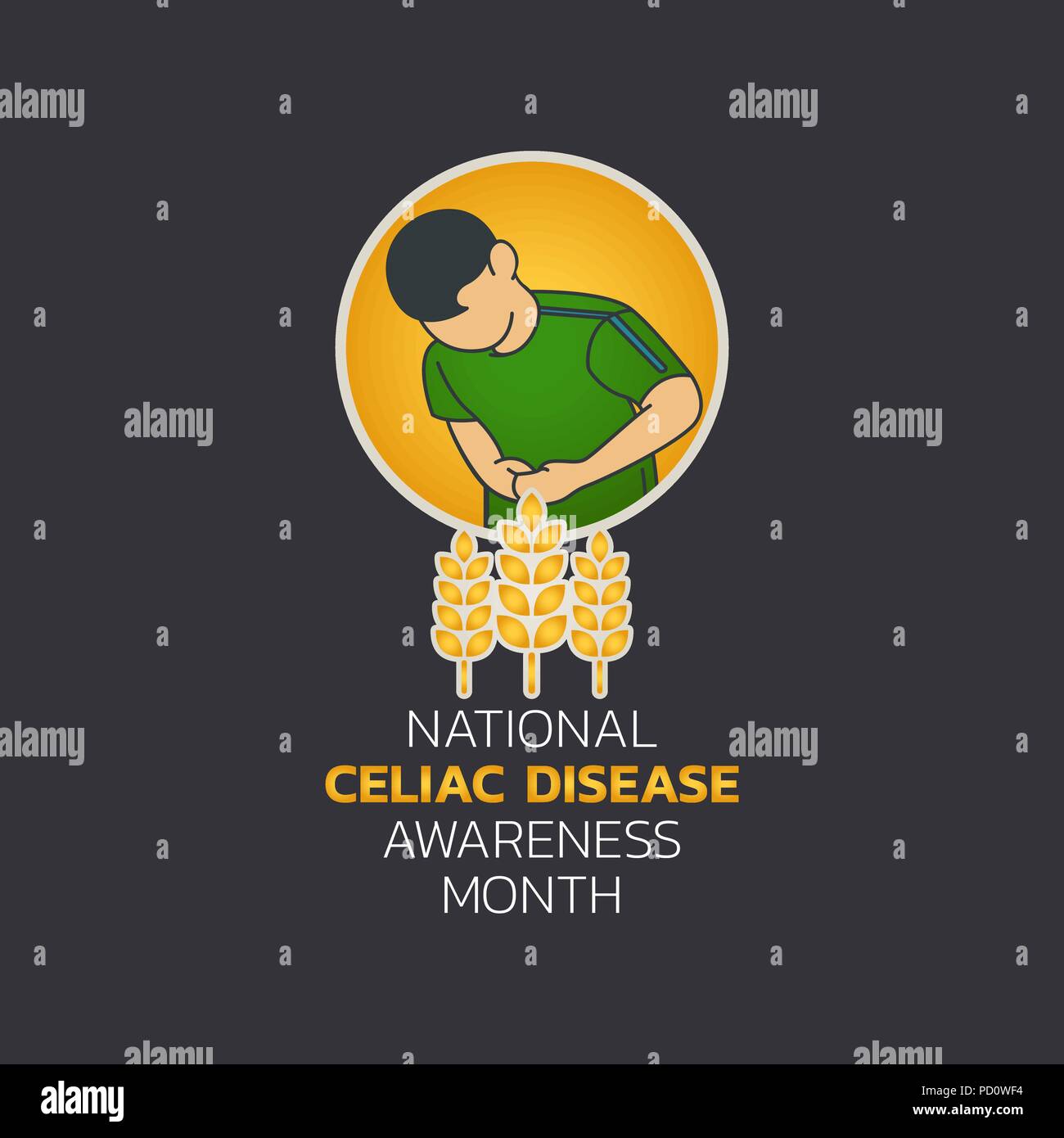 Nazionale Malattia Celiaca Awareness Month, illustrazione vettoriale. Illustrazione Vettoriale