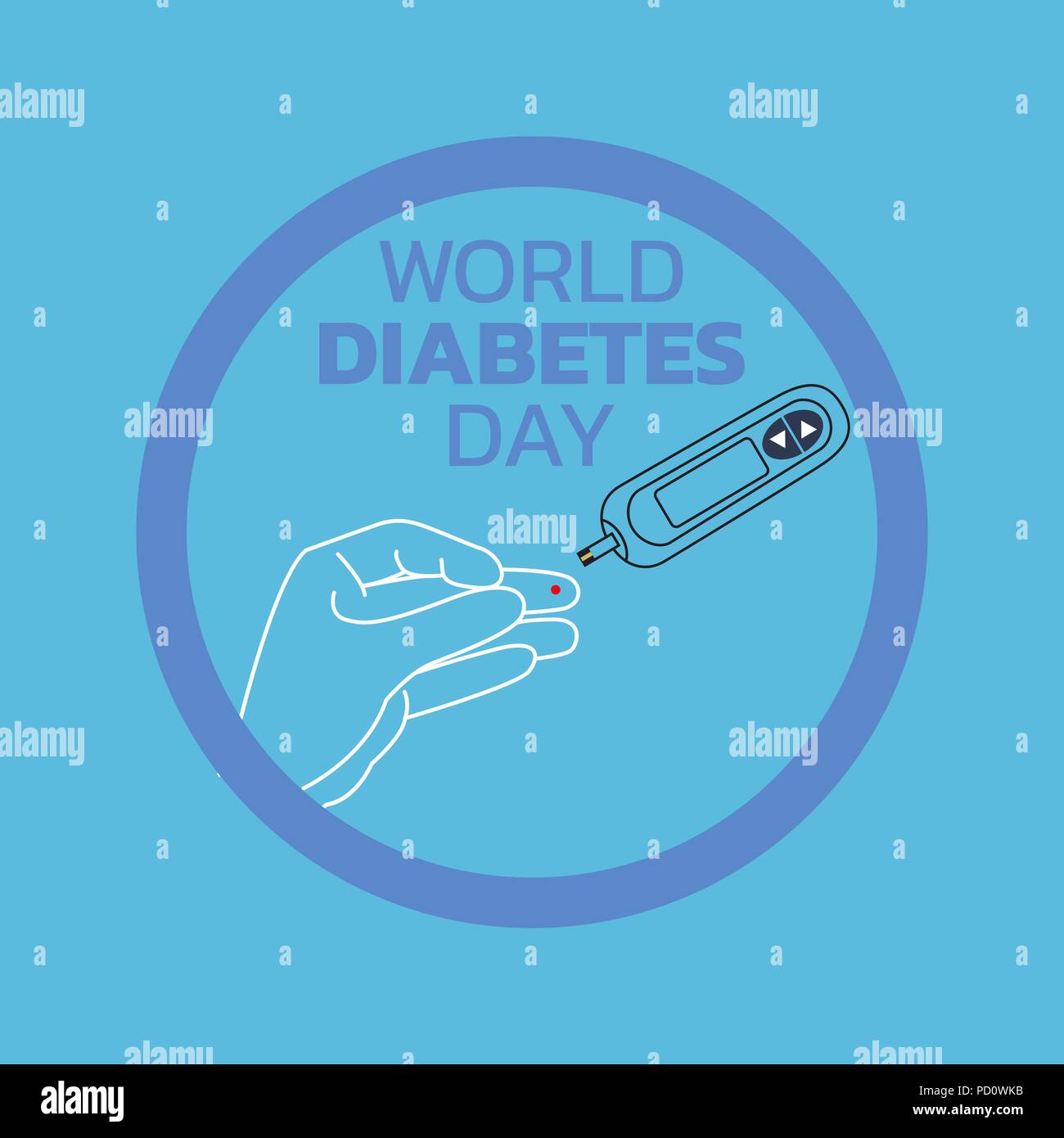 La Giornata mondiale del diabete consapevolezza. Illustrazione Vettoriale Illustrazione Vettoriale