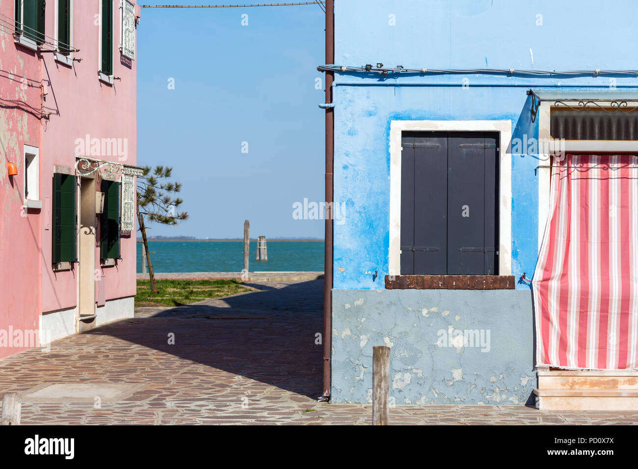 Case colorate di Burano, Venezia, Italia. Foto Stock