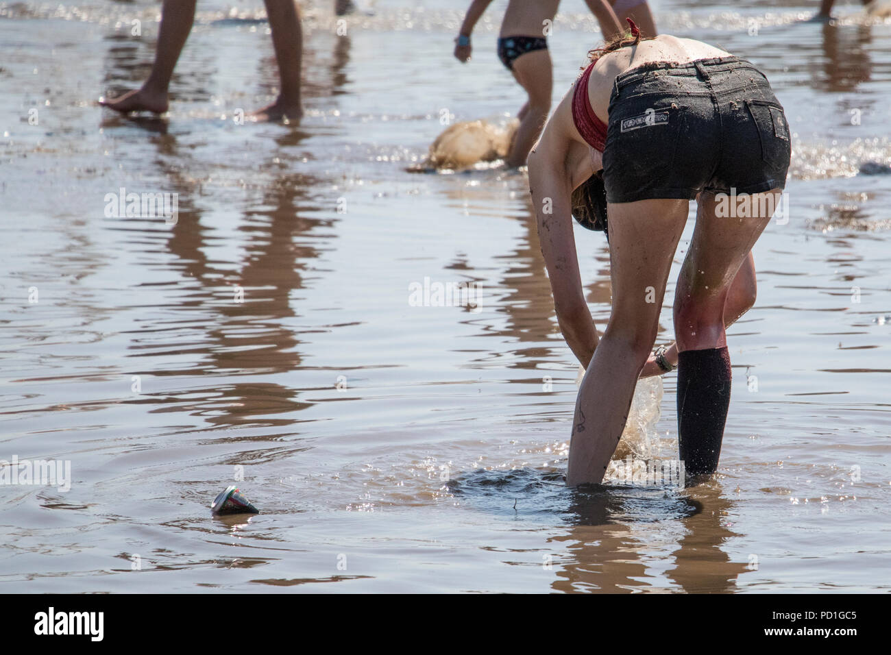 Kostrzyn su Odra, Polonia - 4 agosto 2018. Festival PolandRock uno dei più grandi festival in Europa ha iniziato a. Il ventiquattresimo Pol'e'Rock Festival di Kostrzyn. Foto Stock