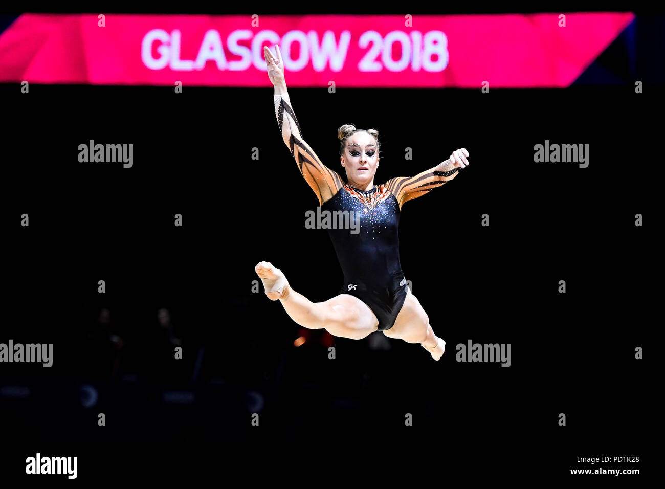 Kim Bui (GER) compete sulla volta in donne di Ginnastica Artistica apparecchiatura finali durante i Campionati Europei Glasgow 2018 al SSE Idro Domenica, 05 agosto 2018. GLASGOW Scozia . Credito: Taka G Wu Foto Stock