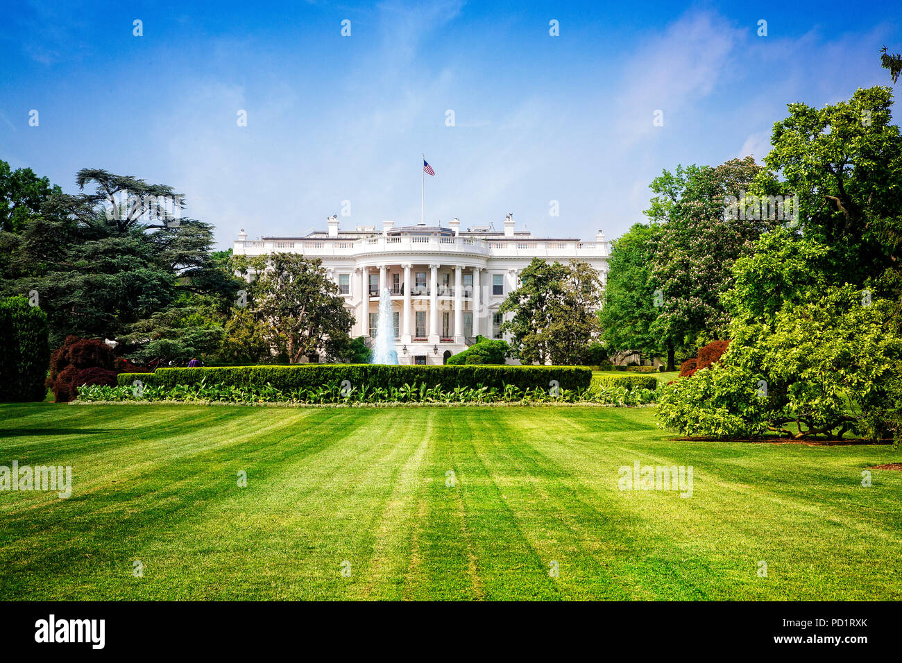 La Casa Bianca è la casa del Presidente degli Stati Uniti di Washington DC. Foto Stock