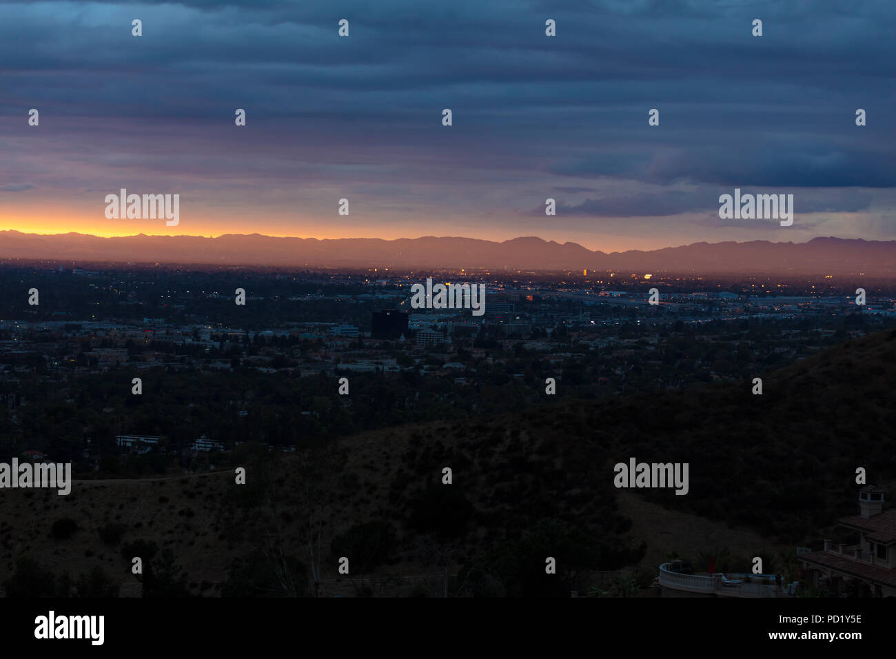 Tramonto su San Fernando Valley Foto Stock