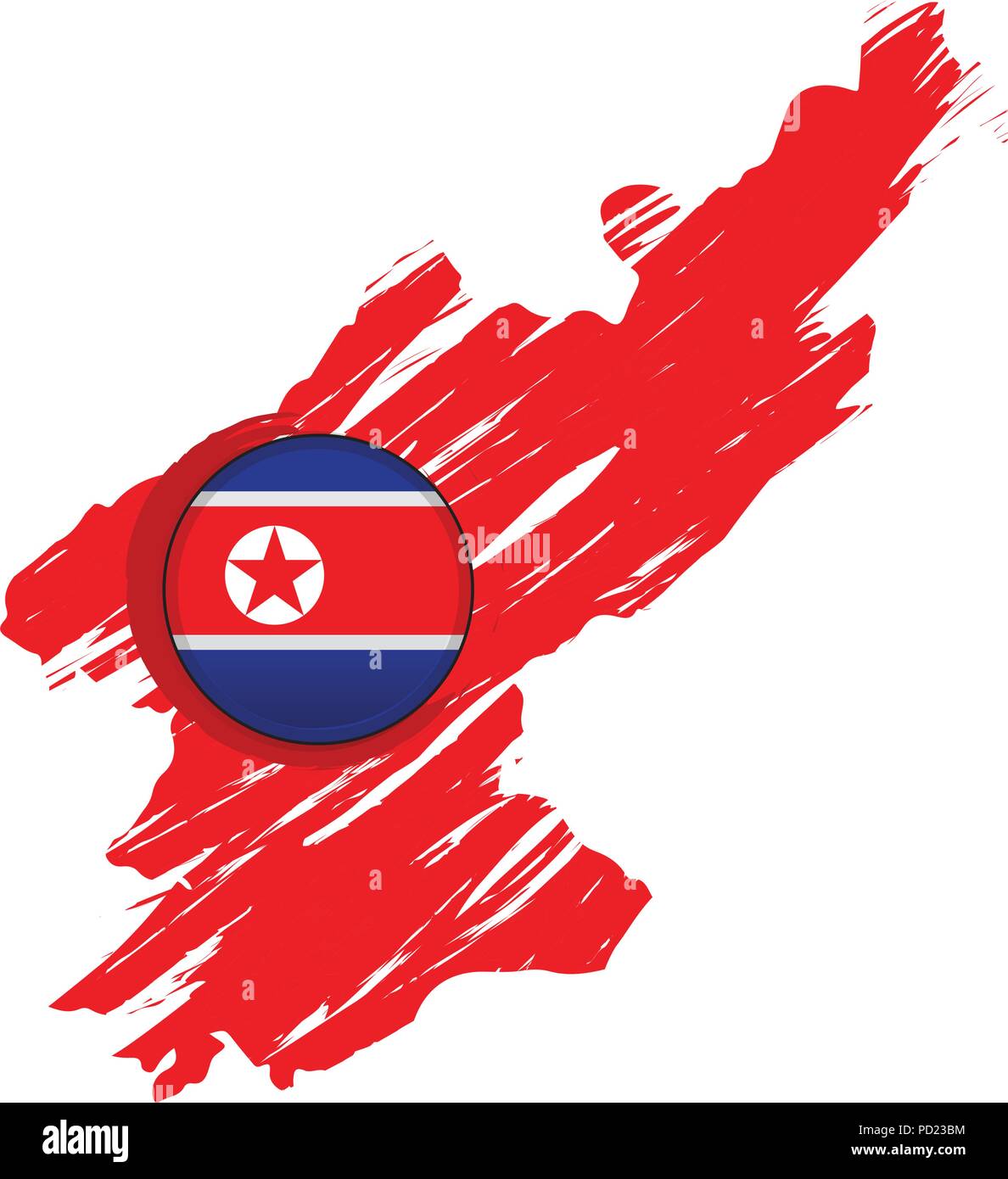 Mappa di Corea del Nord con una etichetta Illustrazione Vettoriale