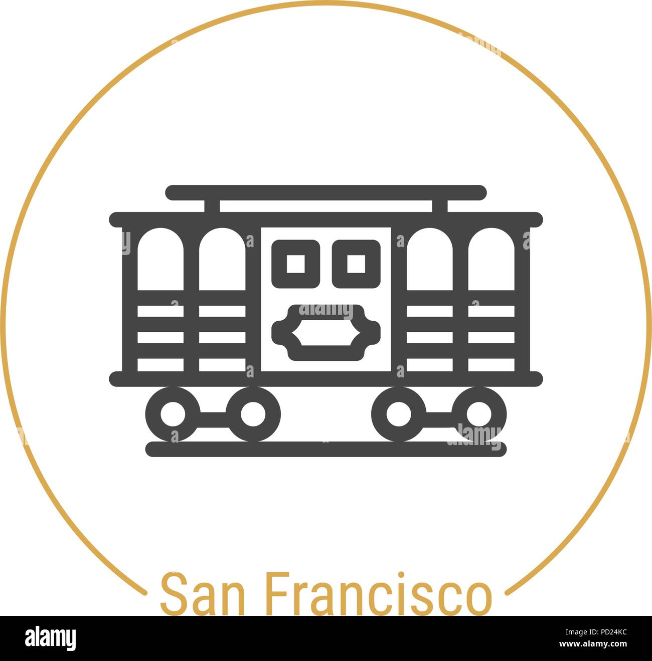 San Francisco, Stati Uniti vettore Icona di linea Illustrazione Vettoriale