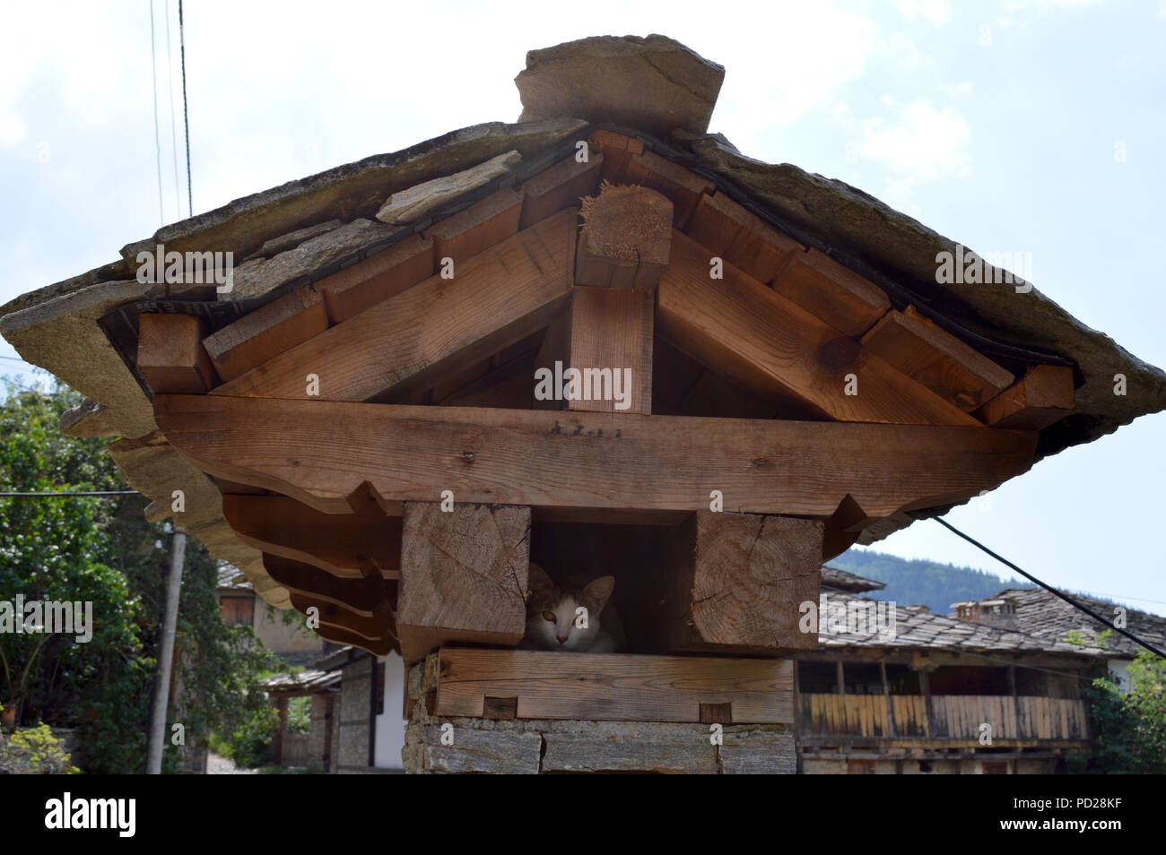 Kovatchevitca Village-Museum, montagna Rhodopi Foto Stock