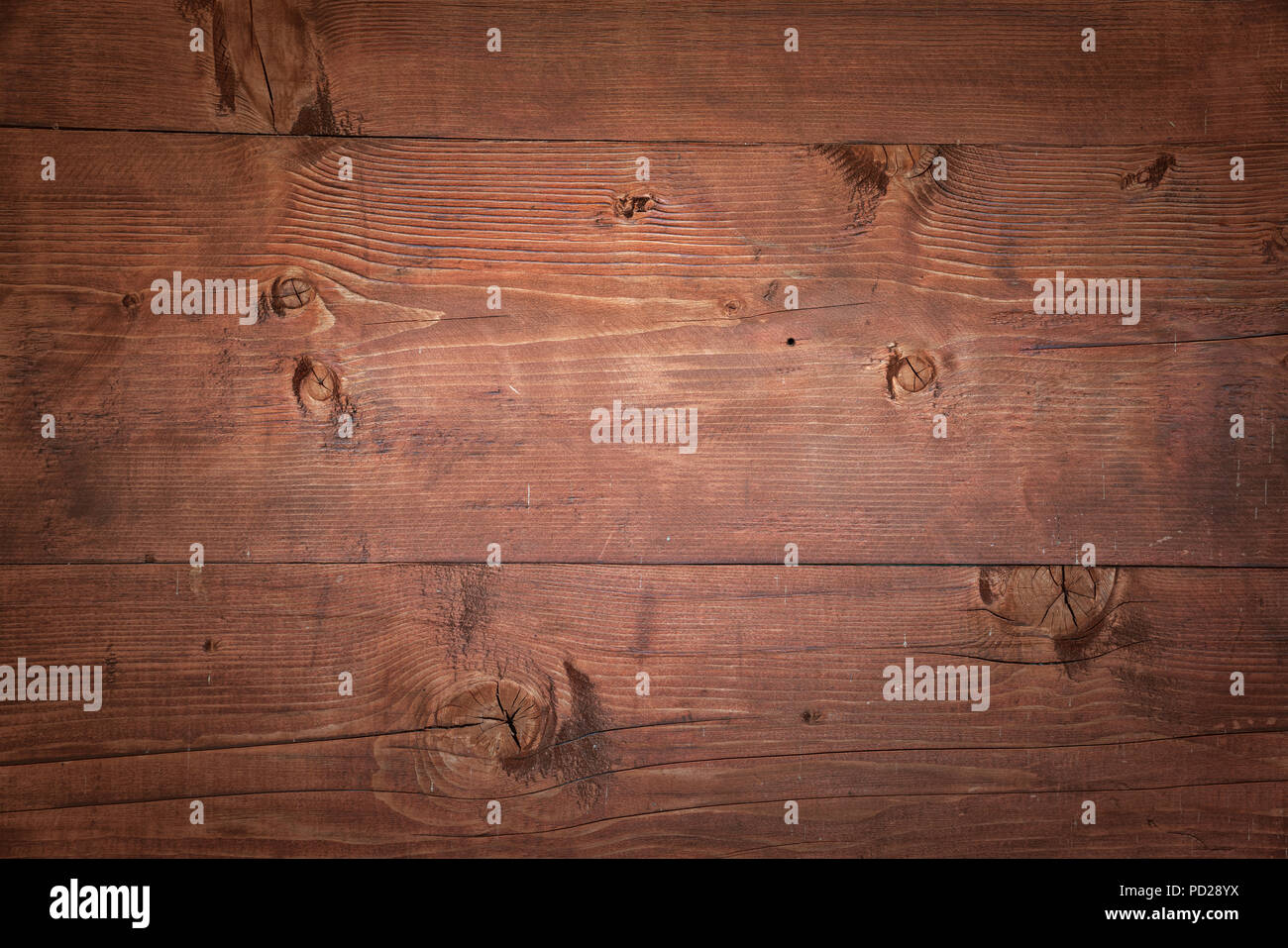 Il legno vecchio brown listone parete sfondo texture Foto Stock