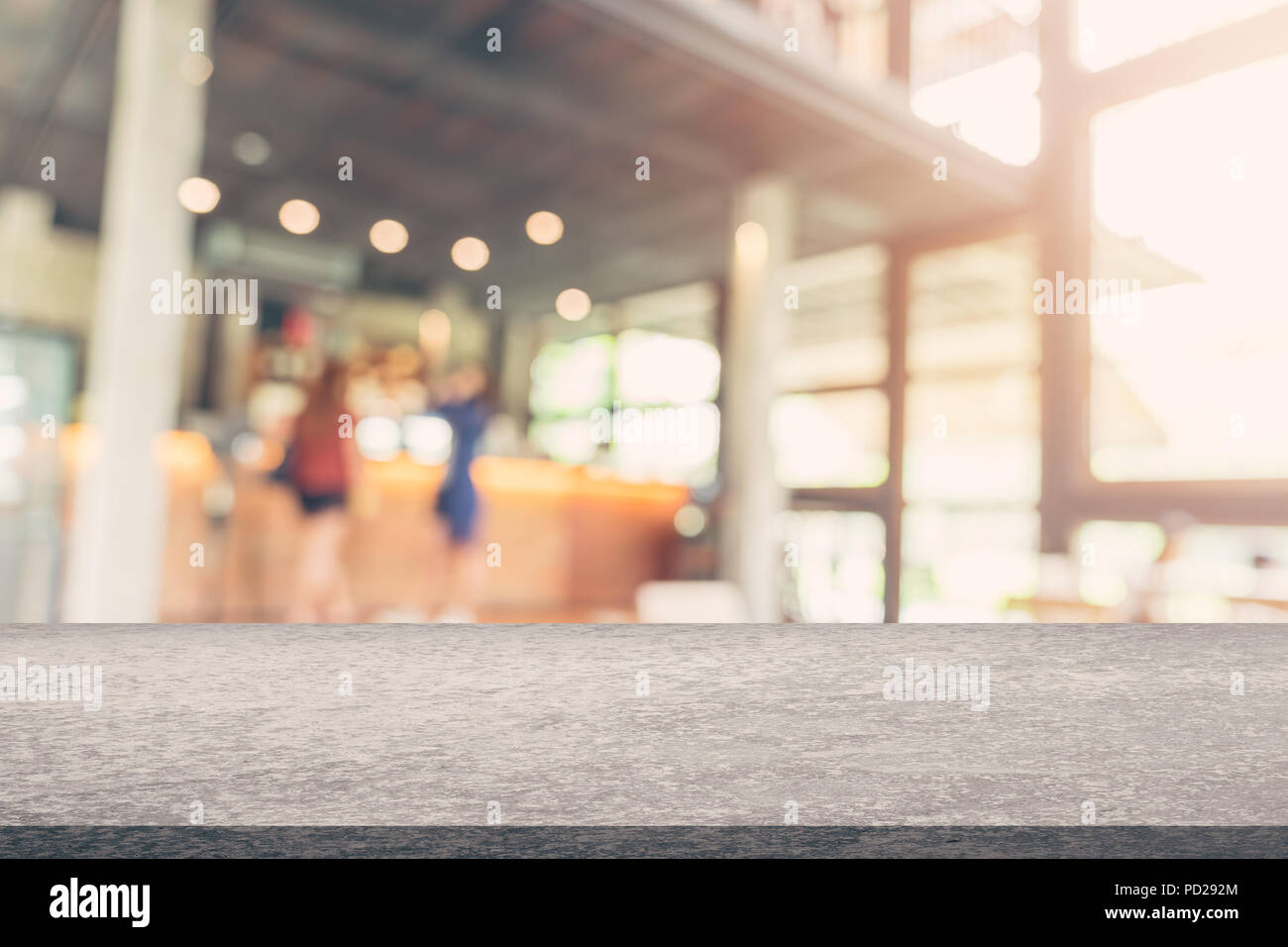 Coffee shop di sfocatura con sfondo bokeh immagine . Foto Stock